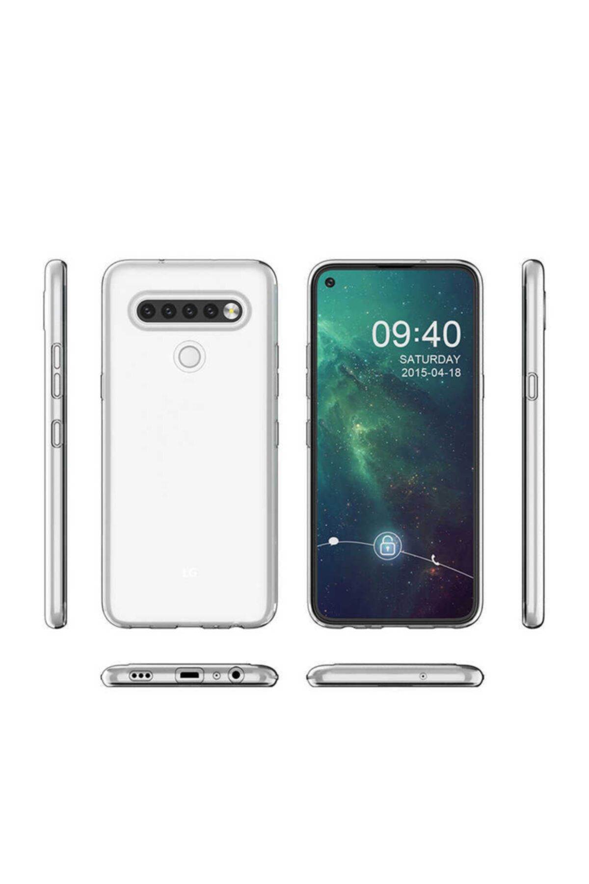 LG K61 Uyumlu Kılıf Canpay Series, Yumuşak Şeffaf A+ Kalite Silikon Case