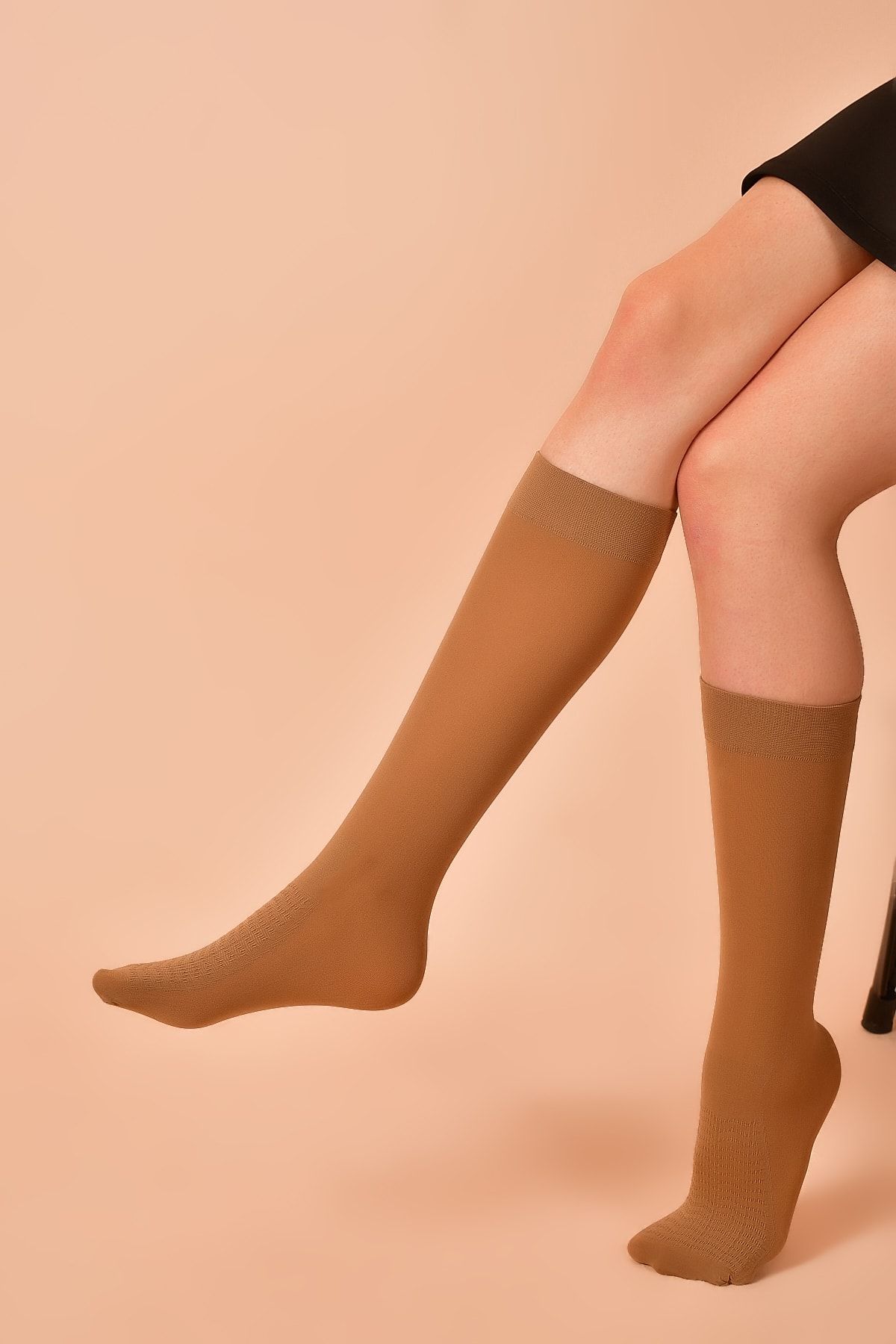 Özge Dizaltı Masaj Çorabı 12'li Bronz