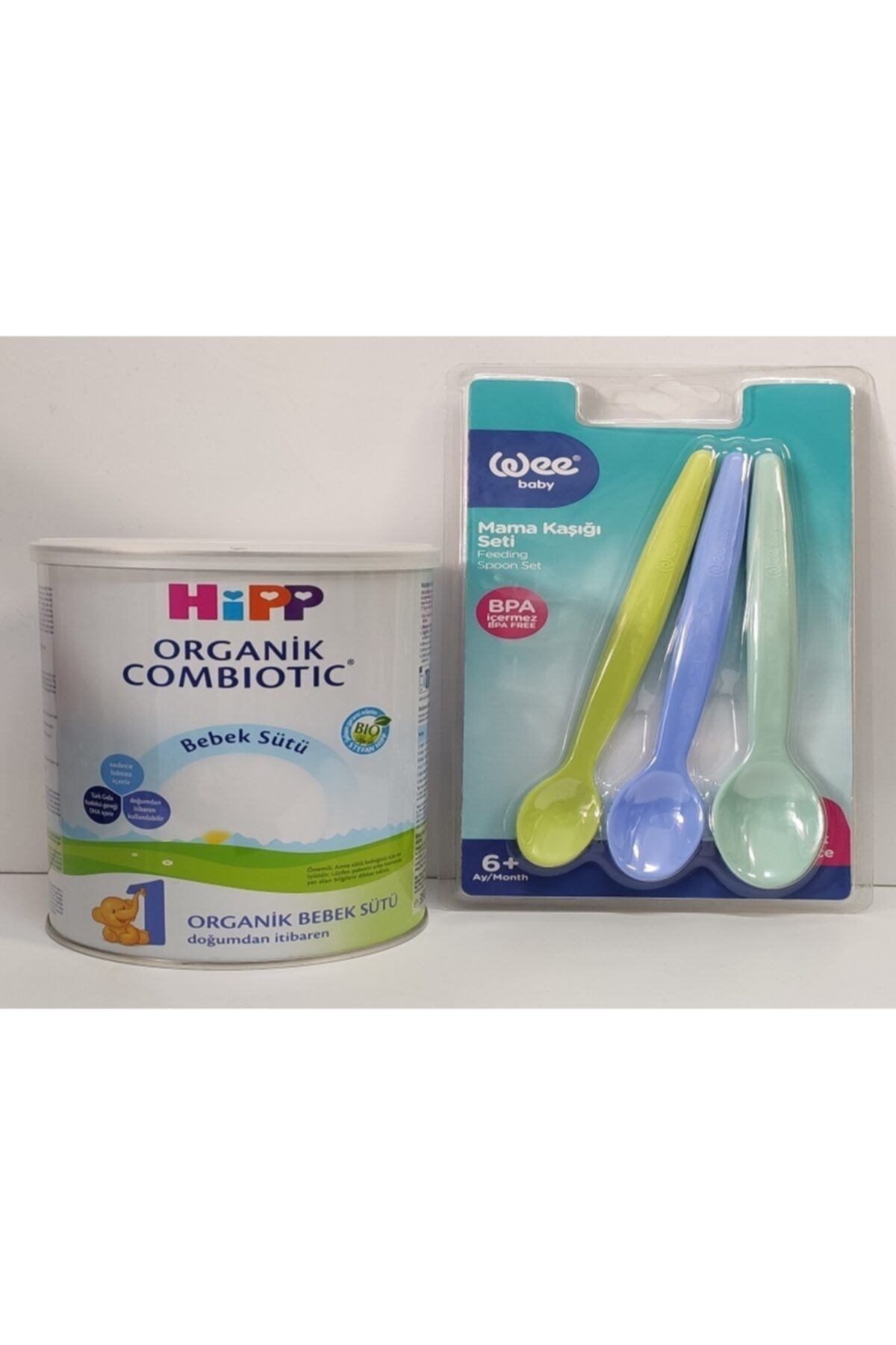 Hipp 1 Organik Combiotic Bebek Sütü Sütü 350gr + Wee Kaşık Seti 3 Lü