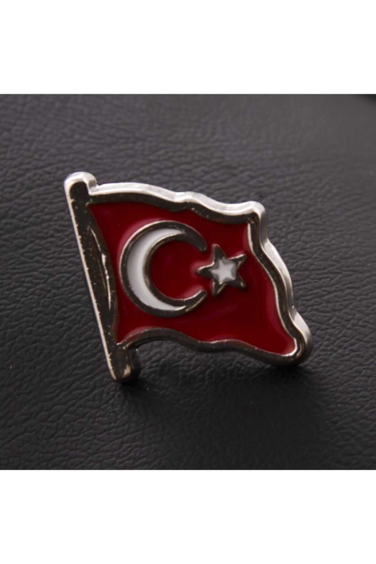 AKIN AKSESUAR HEDİYELİK Ay Yıldız Türk Bayrağı Gümüş Renk Yaka Rozet