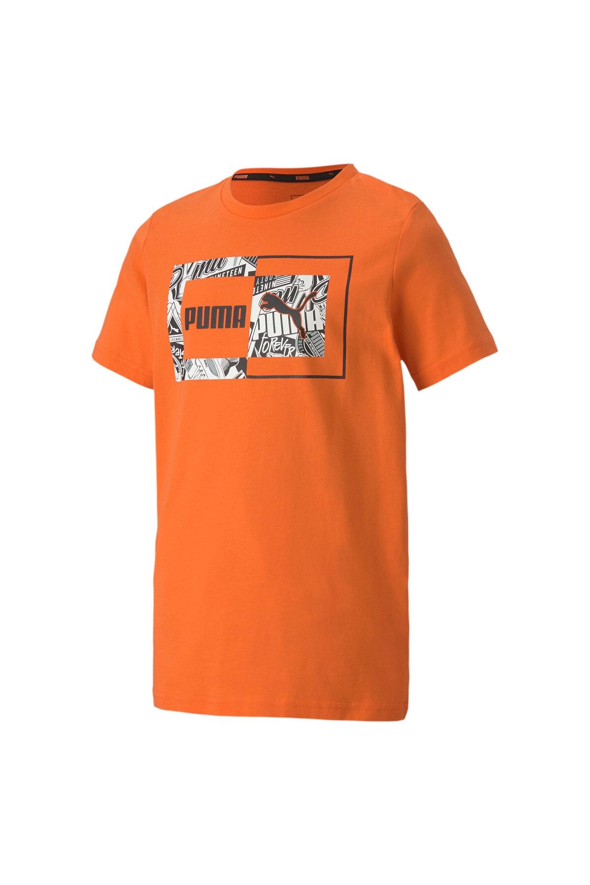 Puma Erkek Çocuk Turuncu  Alpha Desenli T-Shirt
