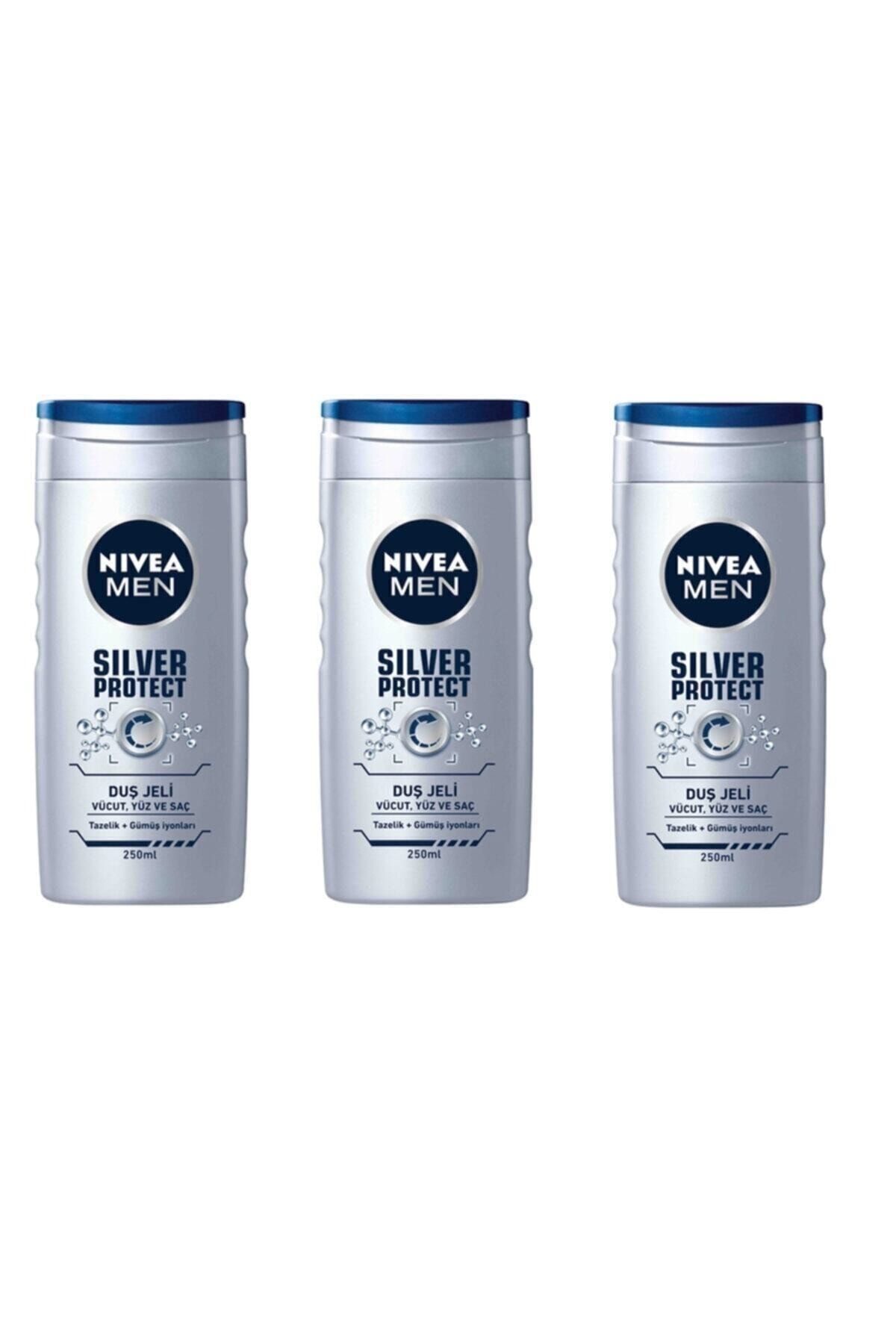 NIVEA Silver Protect Duş Jeli - 250 ml * 3 Adet