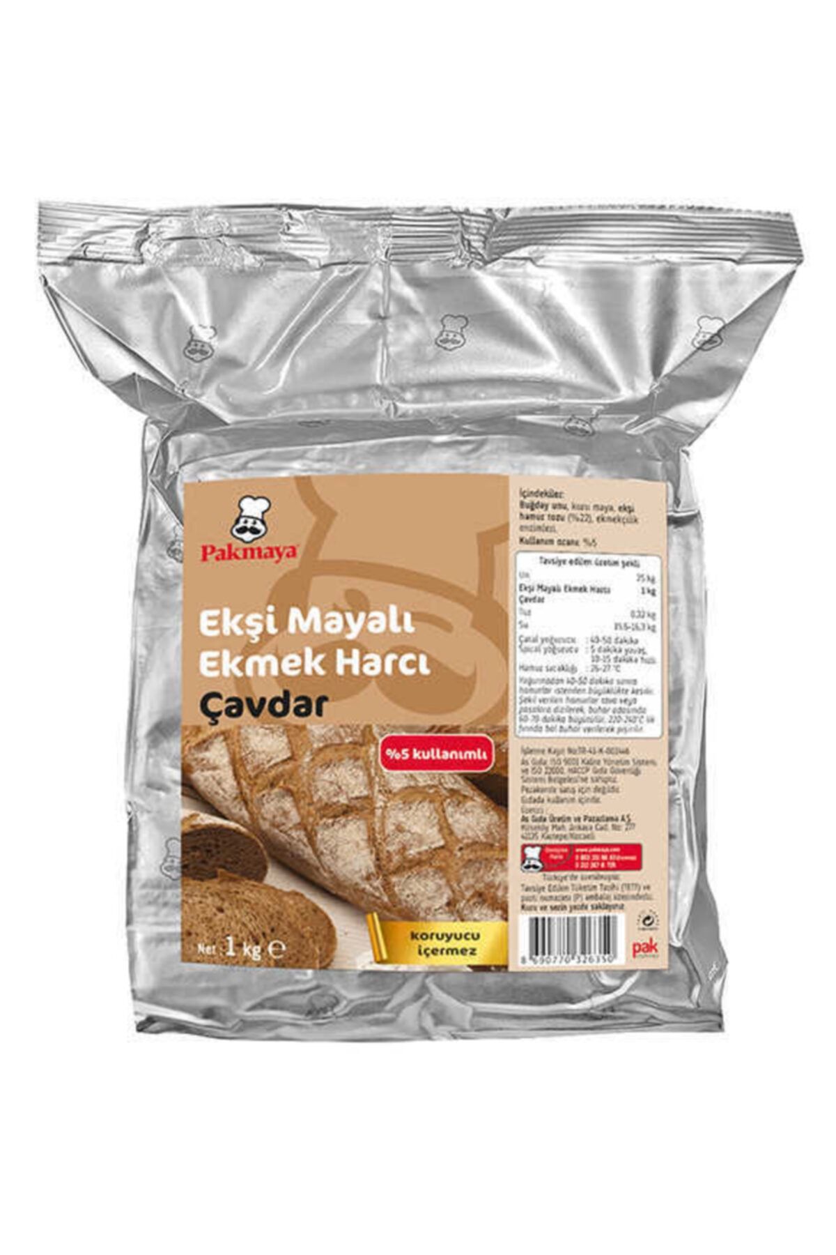 Pakmaya Pak Ekşi Mayalı Harç Çavdar Ekmeği 1kg