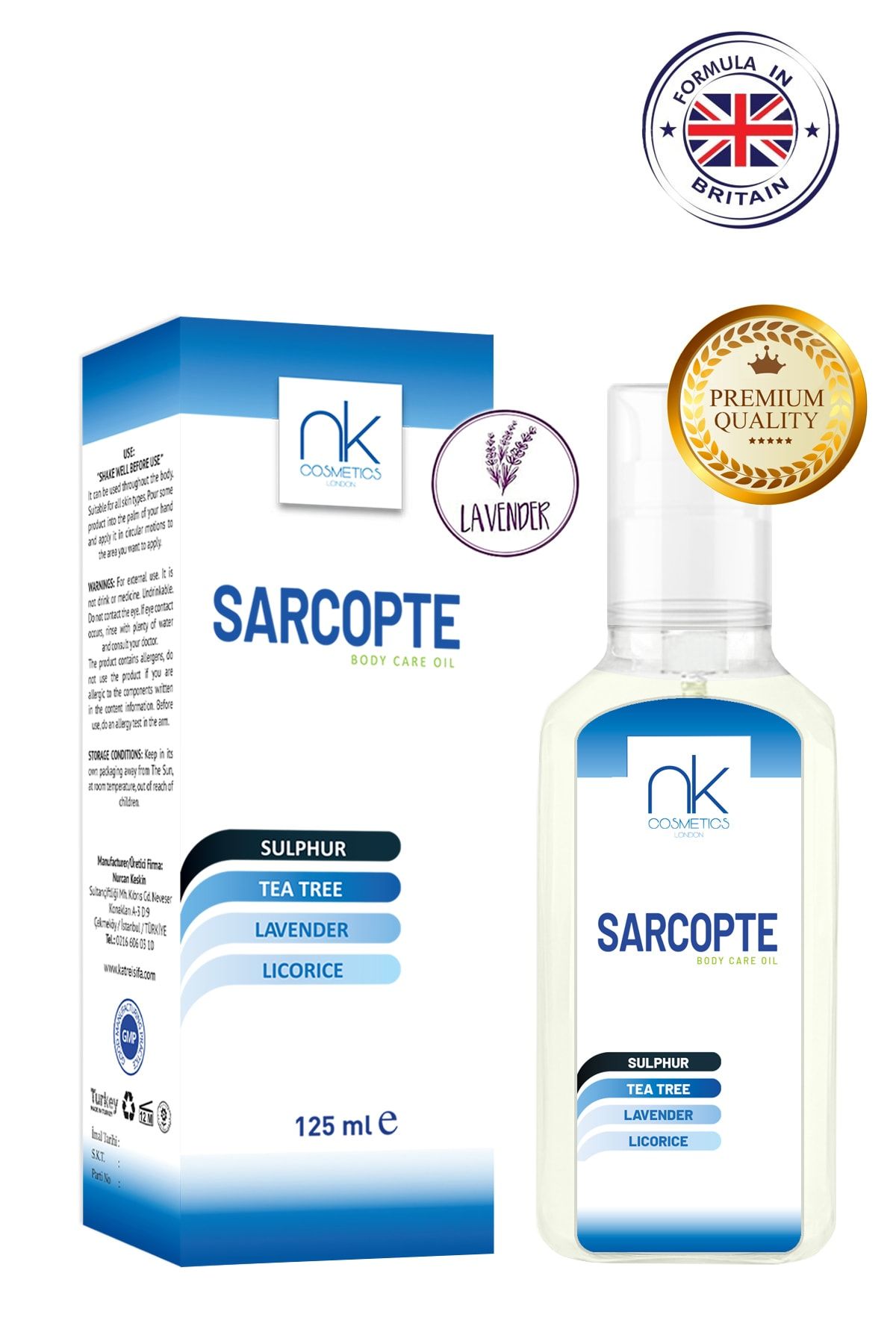 NK Cosmetics Sarcopte Cilt Losyonu (SCABİES) Yurtdışı Formül 125 ml - Uyuz Ve Kaşıntı Losyonu