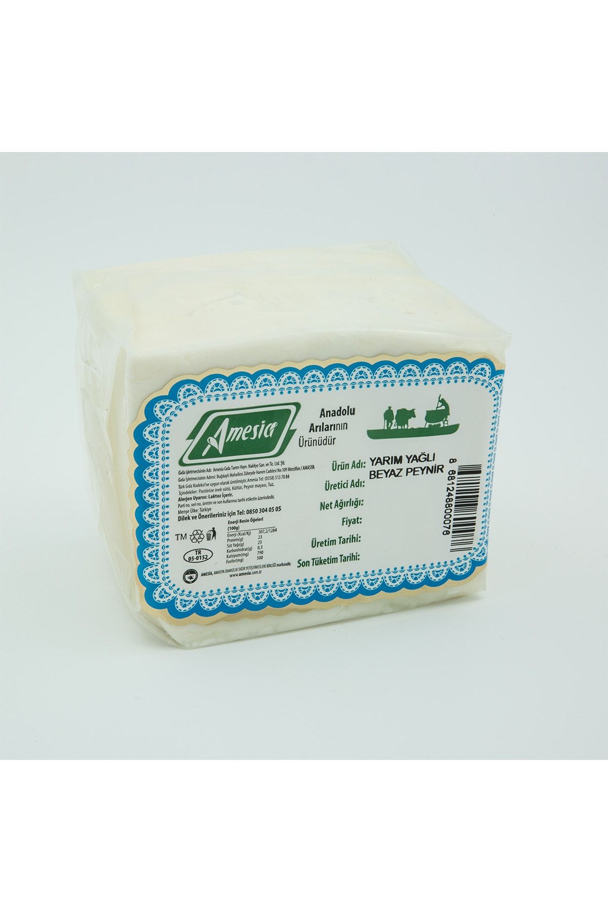 Amesia Yarım Yağlı Beyaz Peynir 600 G.