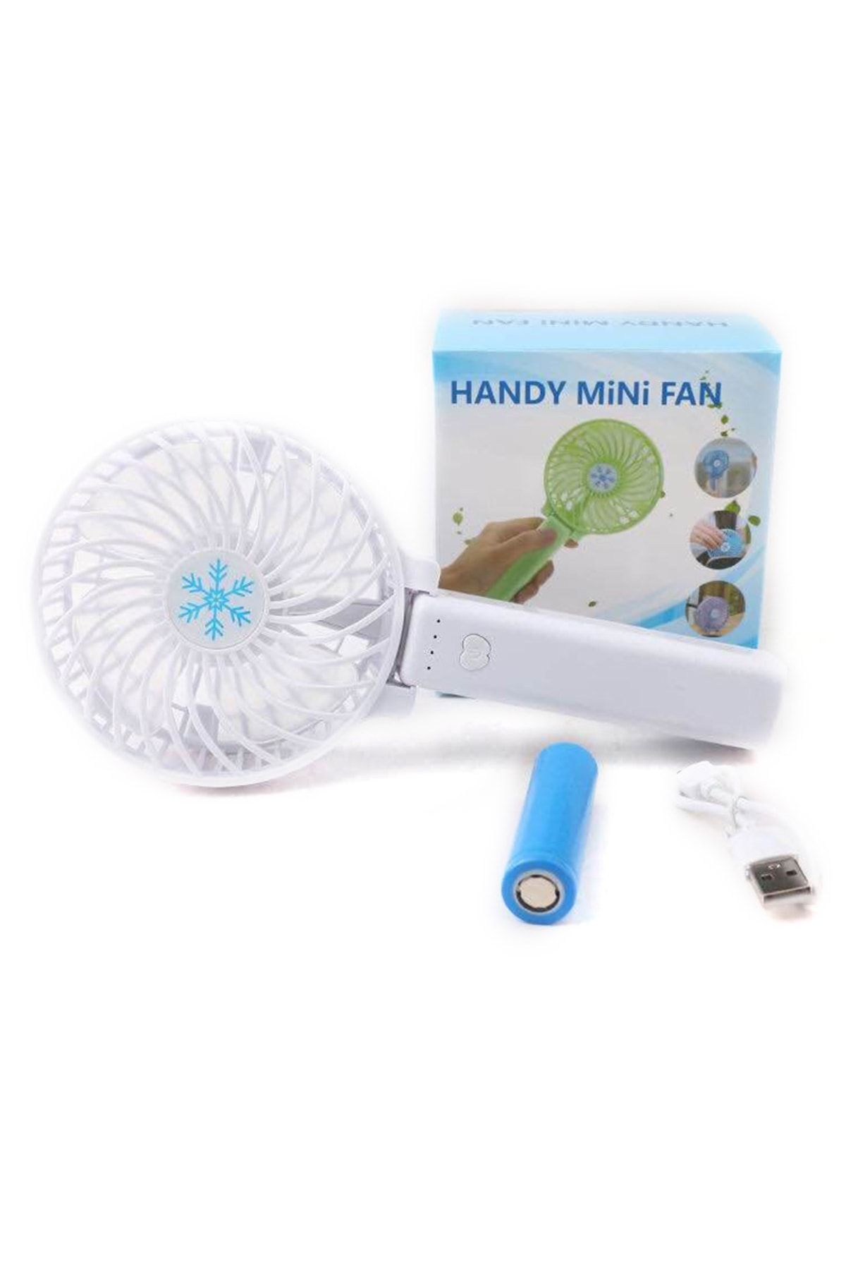 uygunabuldum Şarjlı Mini Fan Beyaz -soğutucu - El Fanı Vantilatör - Ayarlanabilir Masaüstü