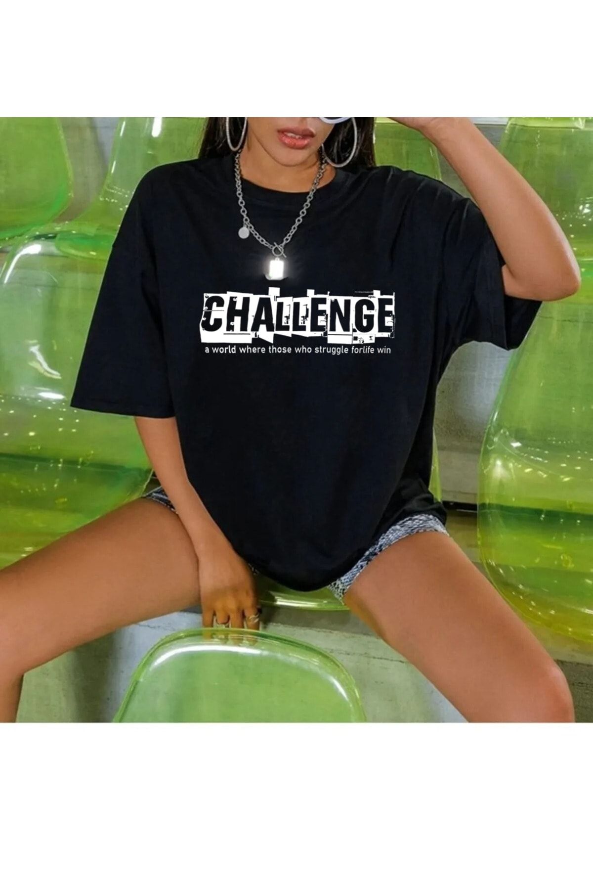 Mambo Unisex Challenge Rahat Kesim Oversize T-shirt