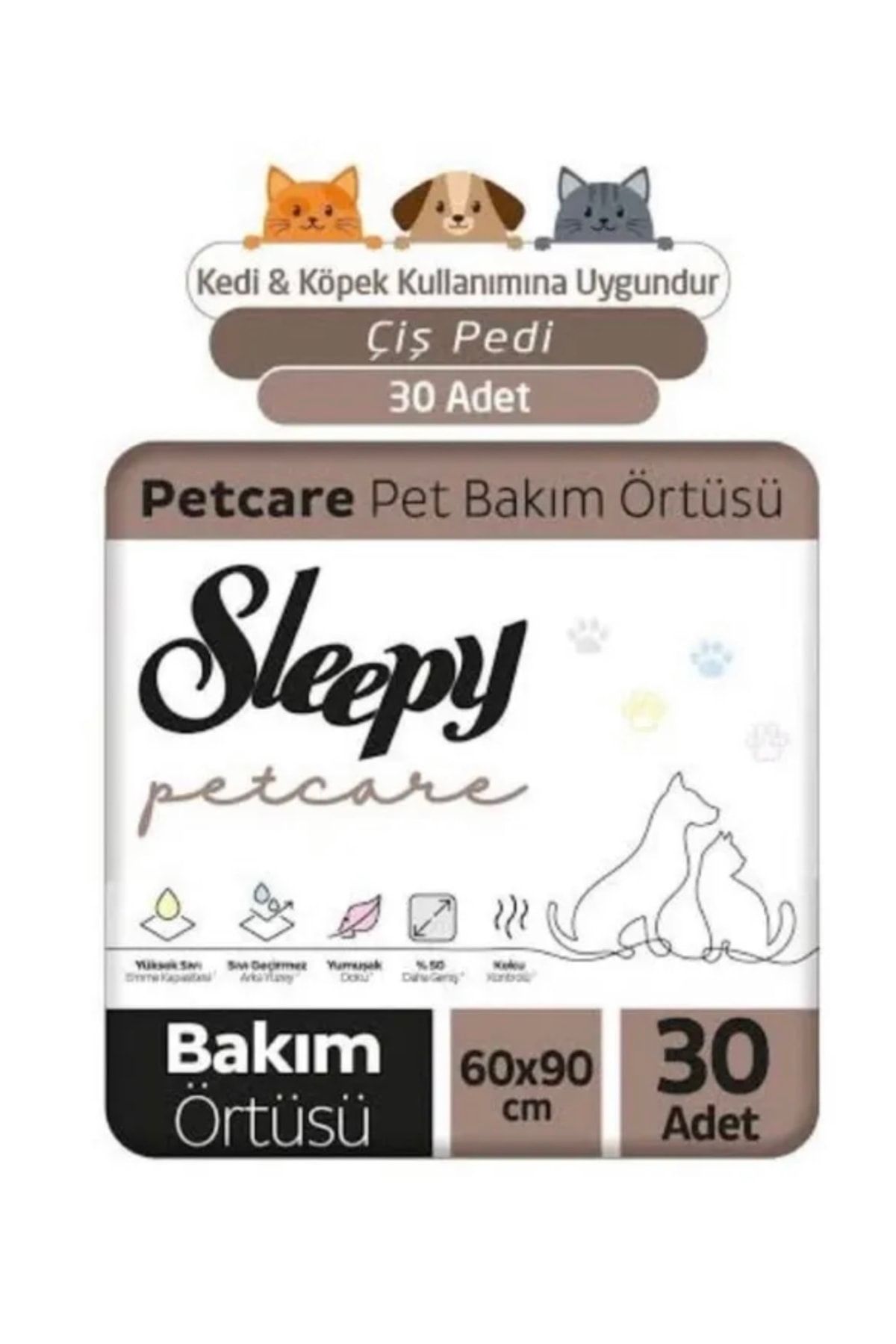 Sleepy Kedi Ve Köpek Kullanımına Uygun Çiş Pedi Yatak Koruyucu 60x90cm