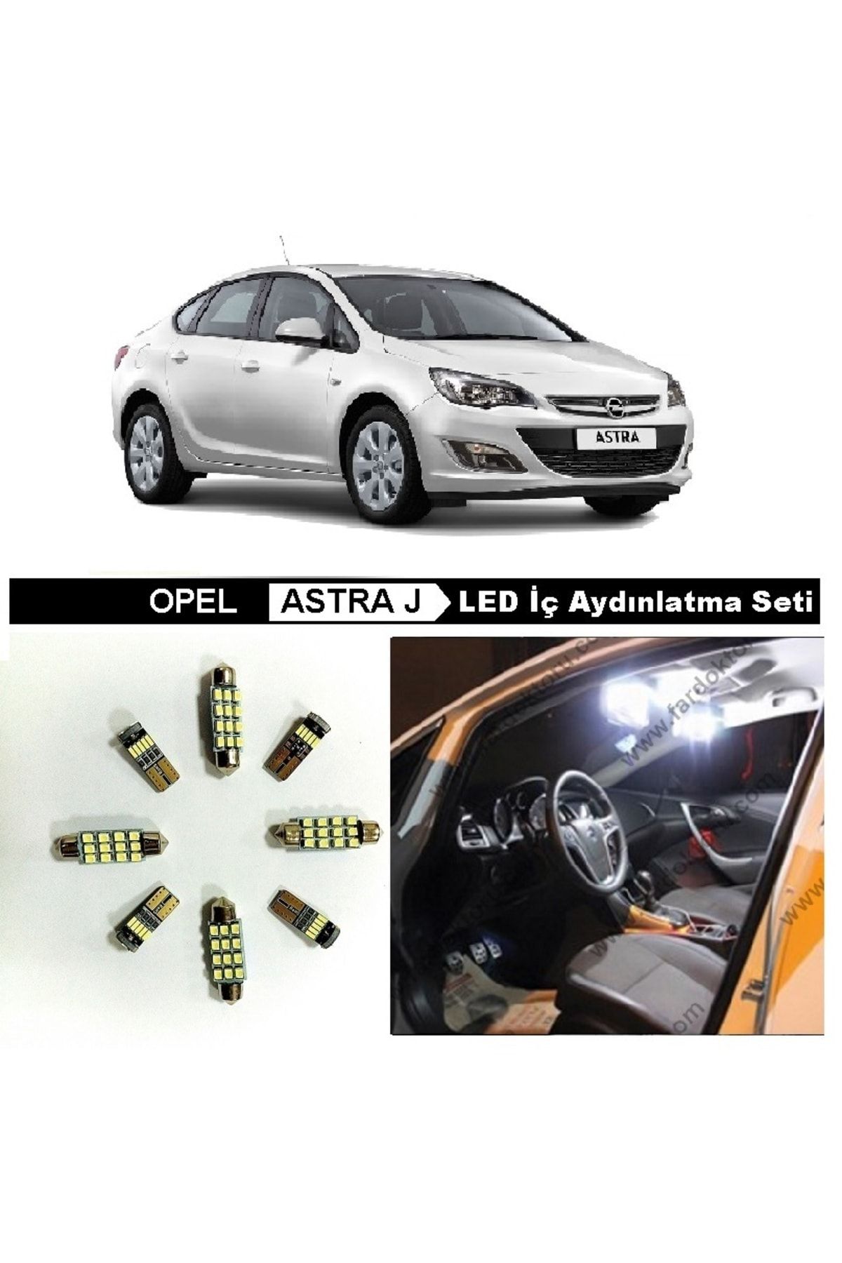Fardoktoru Opel Astra J Beyaz Led Iç Aydınlatma Ampul Seti