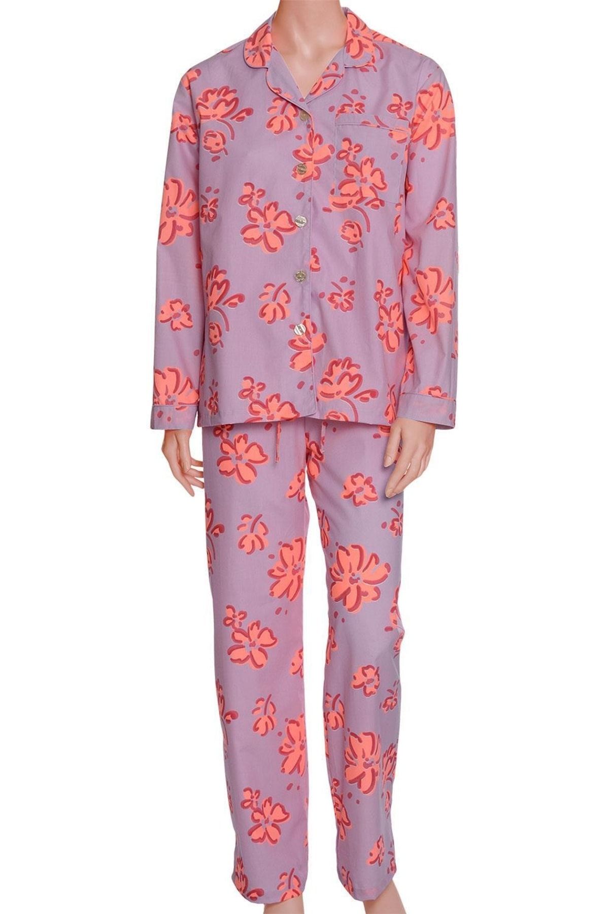TheDon Poplin Kadın Pijama Takımı Desen 48