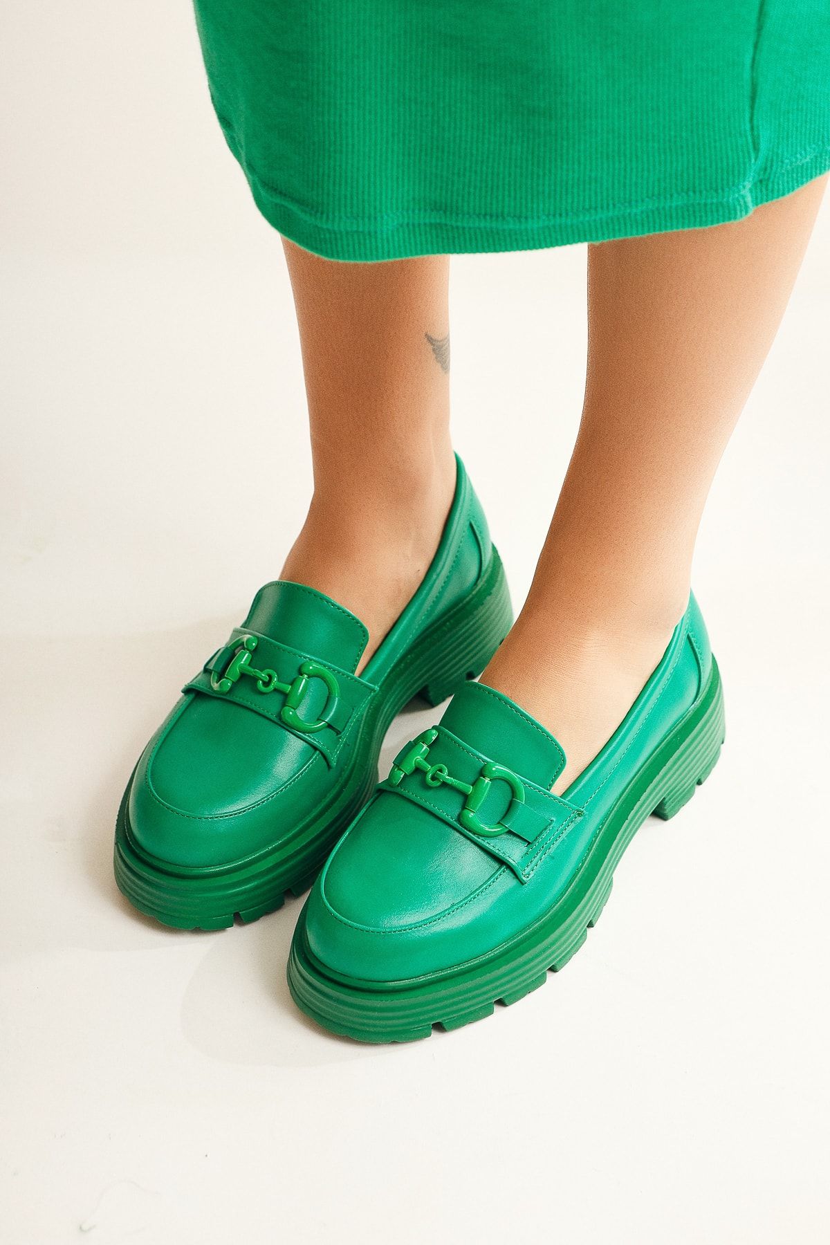 Limoya Ann-lois Yeşil Toka Detaylı Oxford Ayakkabı