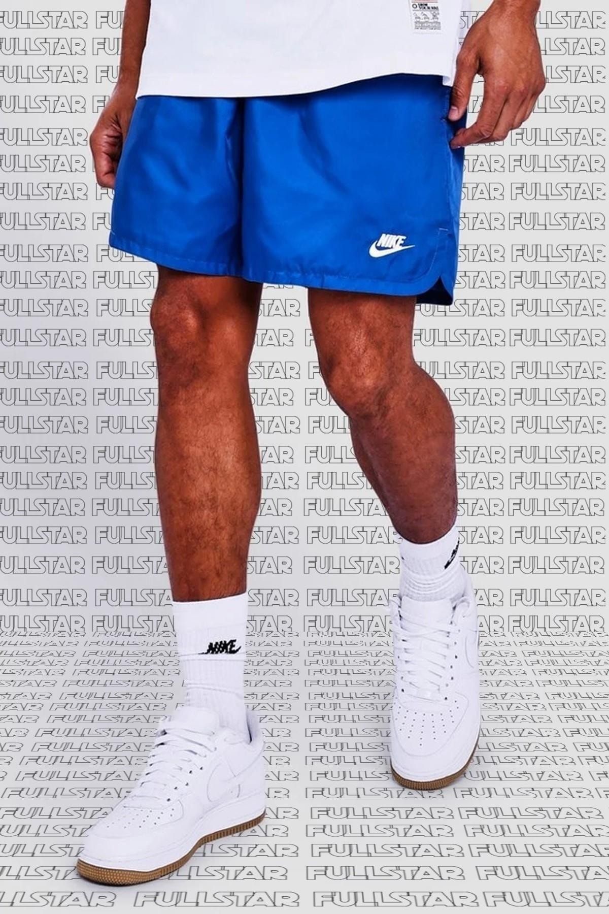 Nike Sportswear Clup Woven Shorts Mavi File Astarlı Günlük Veya Deniz Şortu