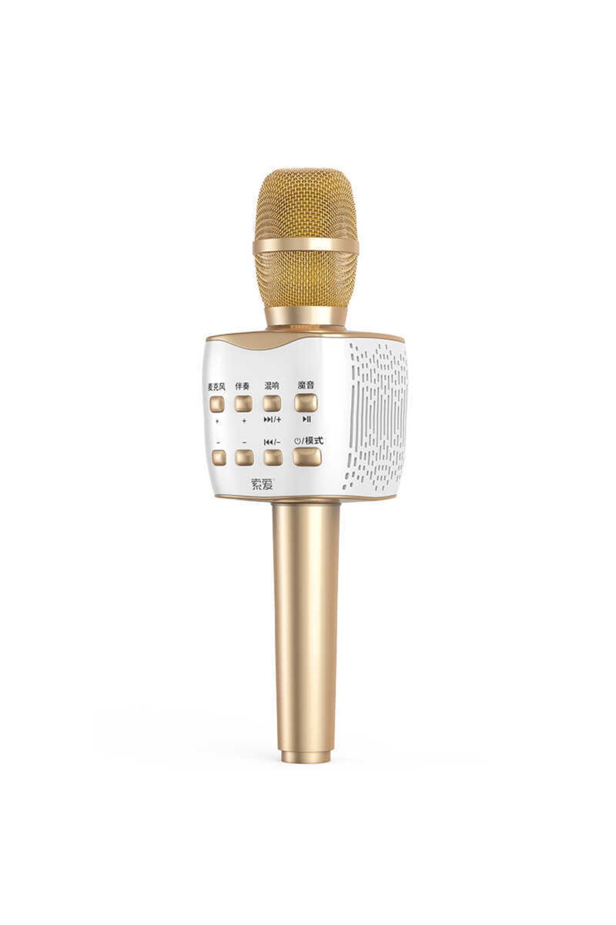 Soaiy Mc7 Karaoke Mikrofon & Bluetooth Hoparlör - Ses Kaydı Aux & Usb & Hafıza Kartı Ses Ayarları