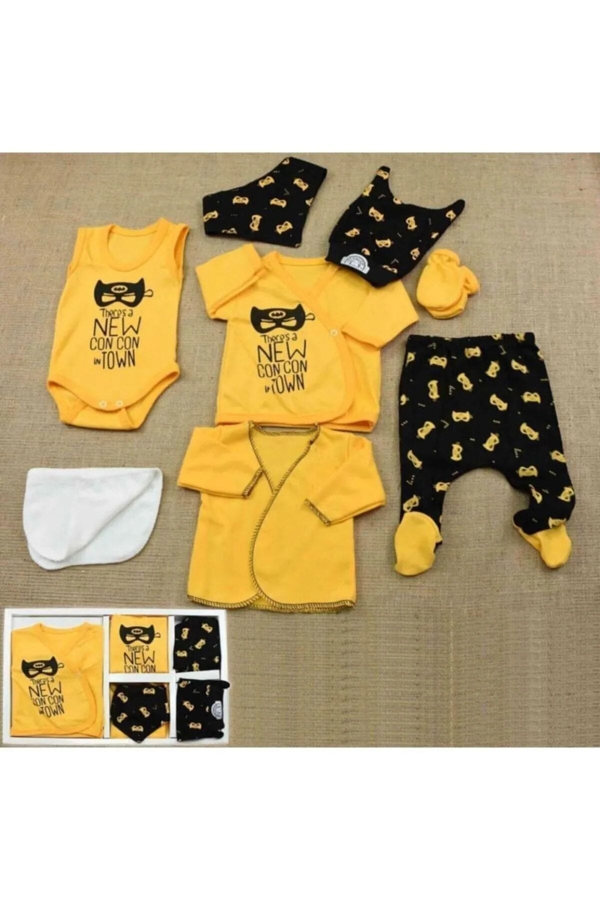 Donino Baby Hastane Çıkış Seti Batman Desenli 8’li Erkek Bebek Yeni Doğan