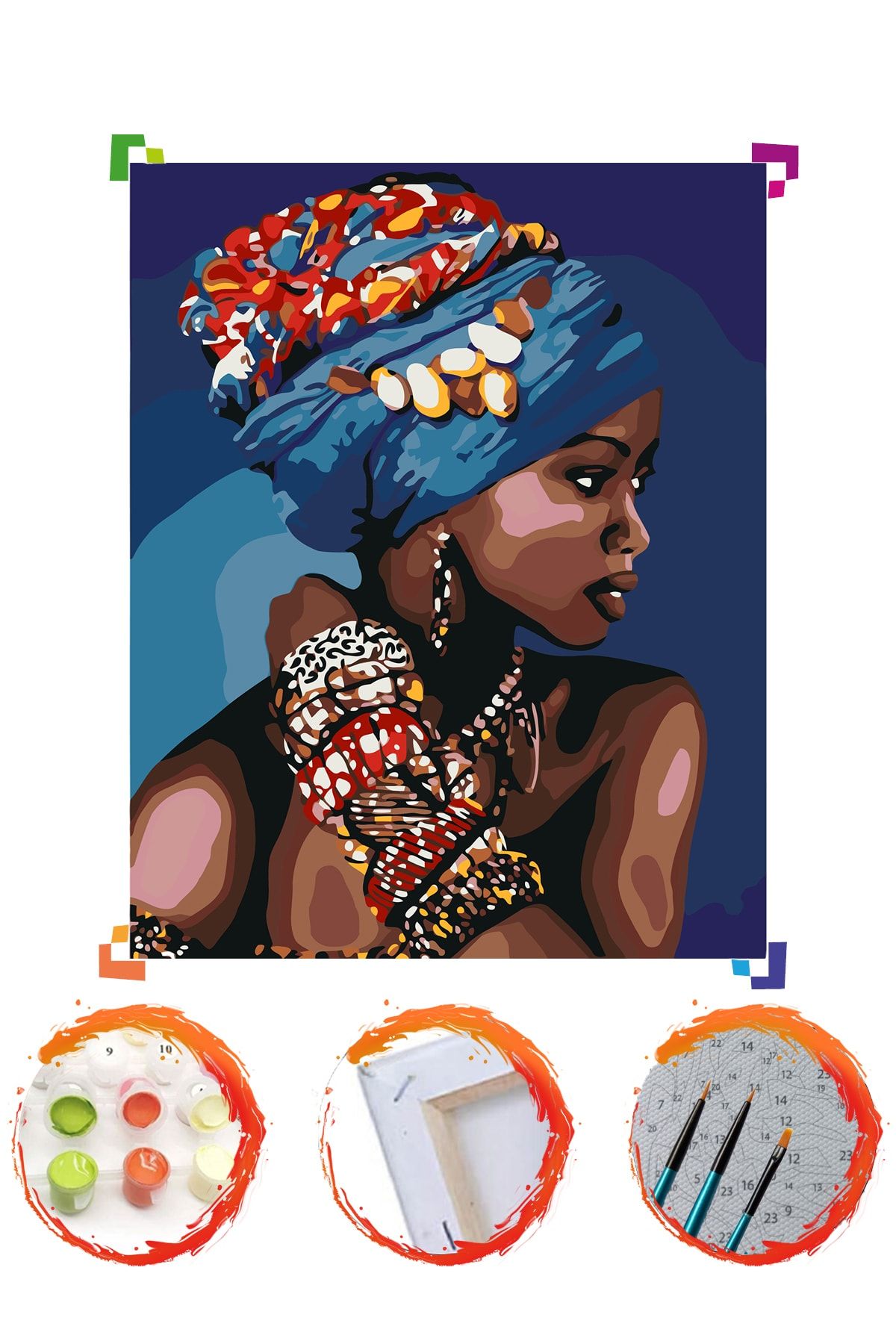 PlusHobby African Girl - Sayılarla Boyama Seti 40x50 Cm Tuval
