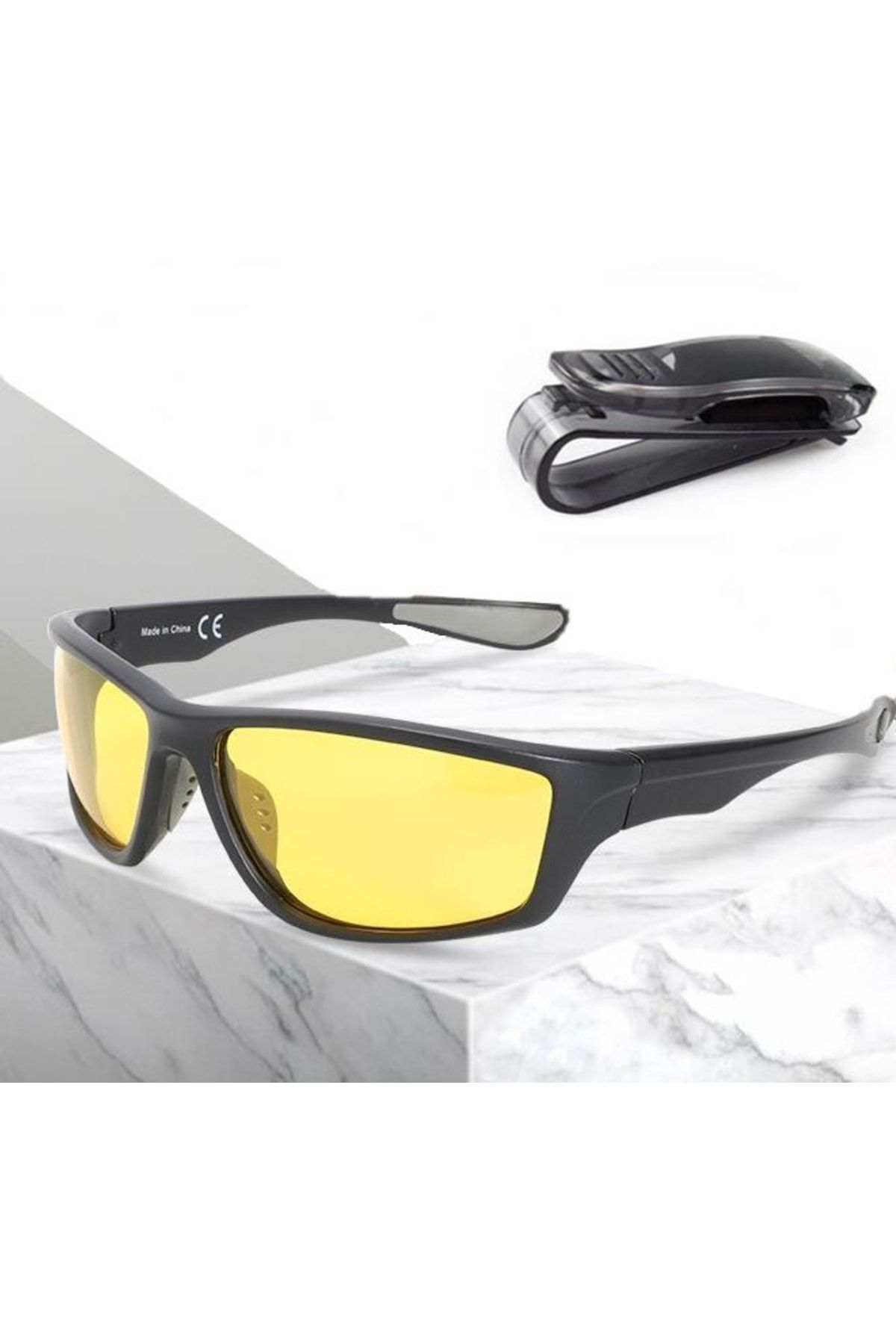 MasterCar Rüzgar Korumalı Uv400 Gece Sürüş Gözlüğü + Gözlük Tutucu
