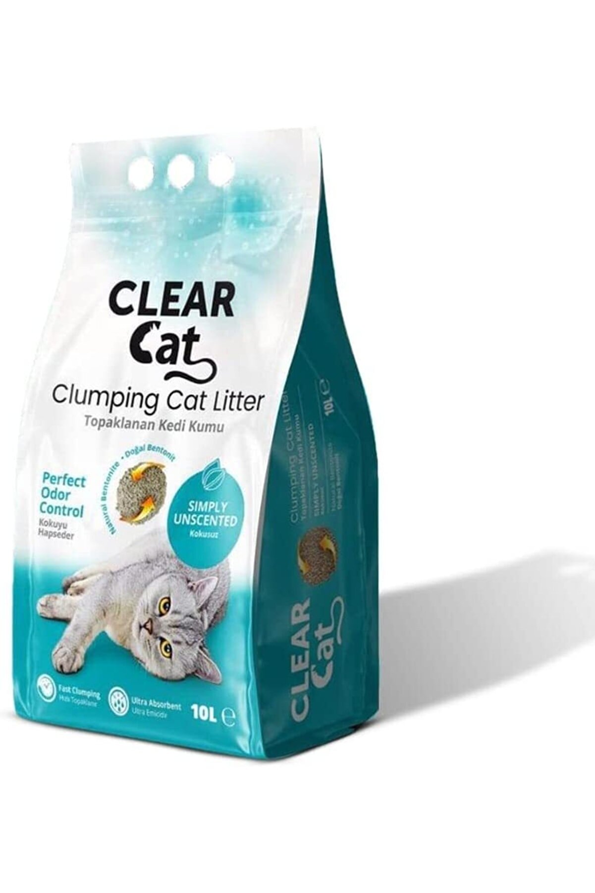 Clear Cat Naturel Kokusuz 10 L X 2 Adet Kedi Kumu / Doğal Bentonit Yeni ...