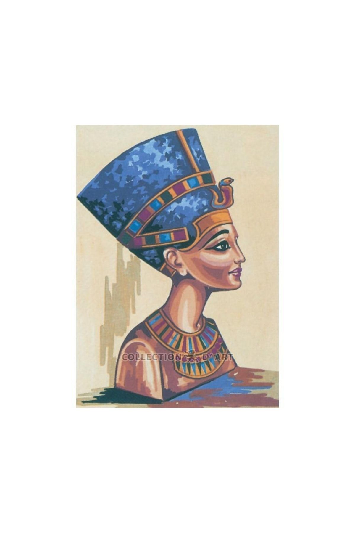 BALIM ÖRGÜ EVİ Collection Dart Nefertiti Baskılı Goblen Kanvası 50 Cm X 40 Cm