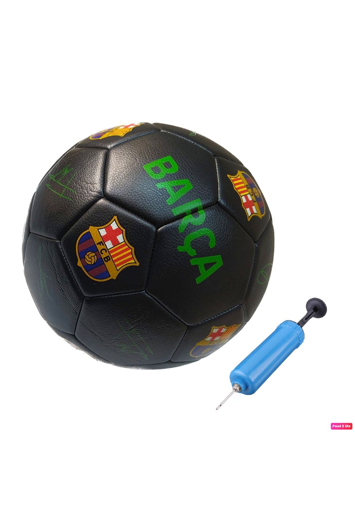 keufman Fc Barcelona Lisanslı Tam Kadro Imzalı 4 Astar El Dikişli 400 Gr Futbol Top No:5 Tüm Zemin + Pompa