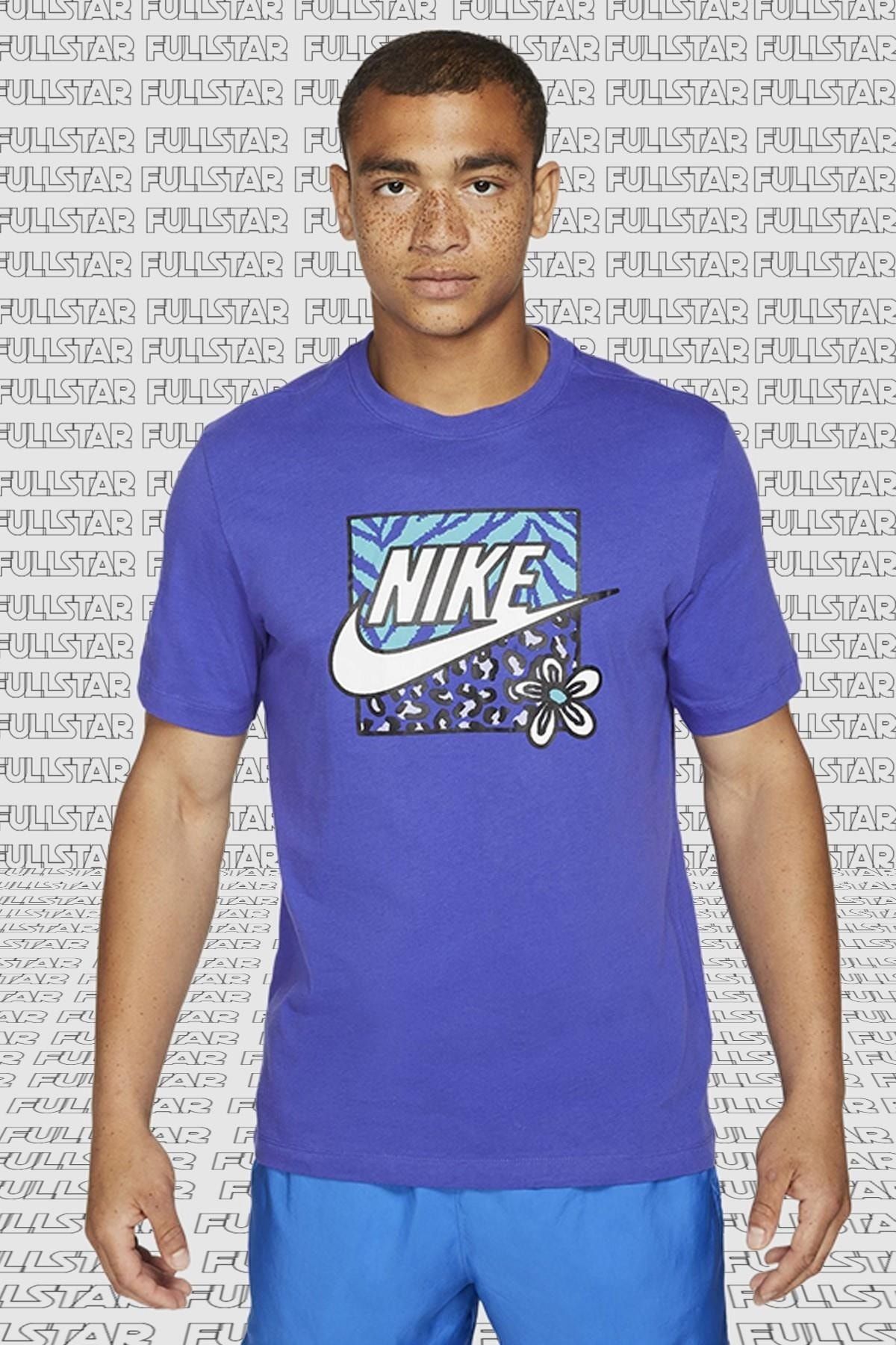 Nike Sportswear High Summer Graphic Short Sleeve Tee Purple Mor Unisex Tişört