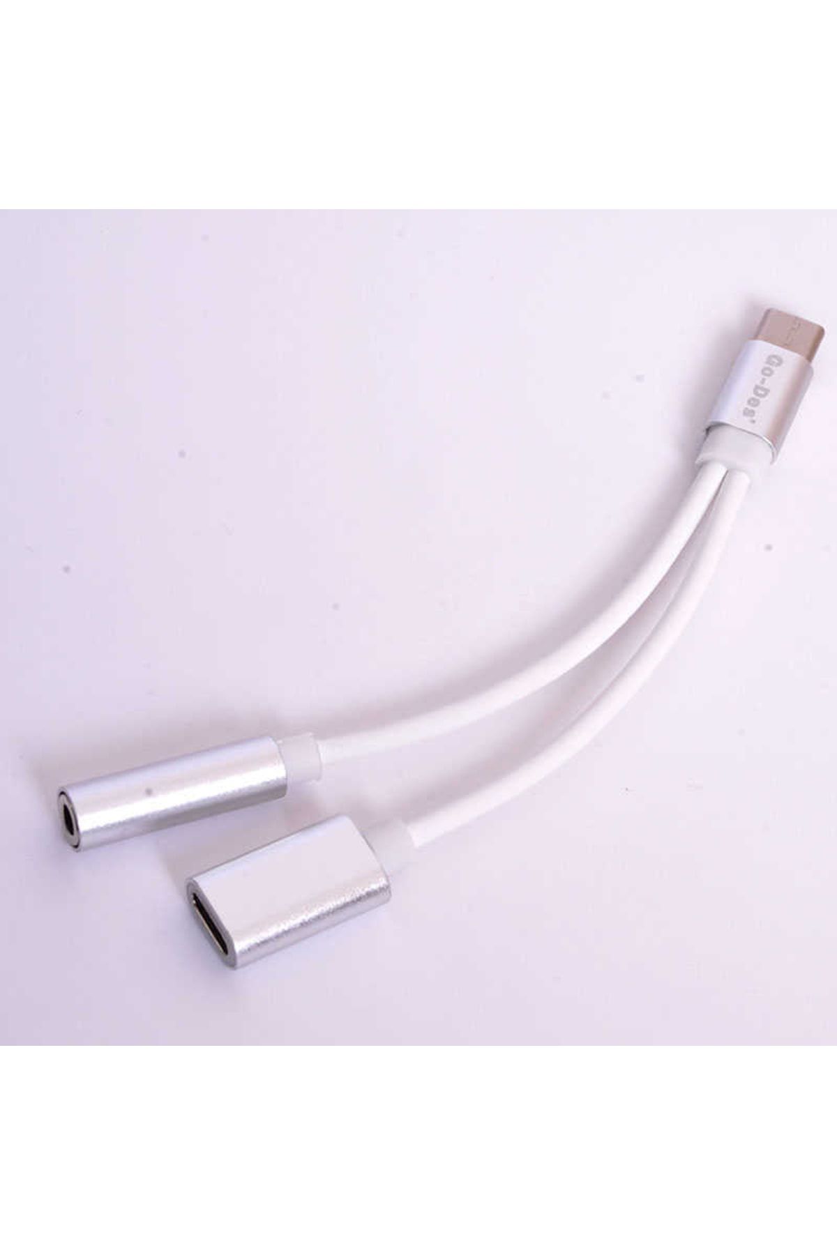 Go-Des Go Des Gd-uc010 2 In 1 Type-c 3.5 Mm Aux Kulaklık Ve Şarj Dönüştürücü Adaptör