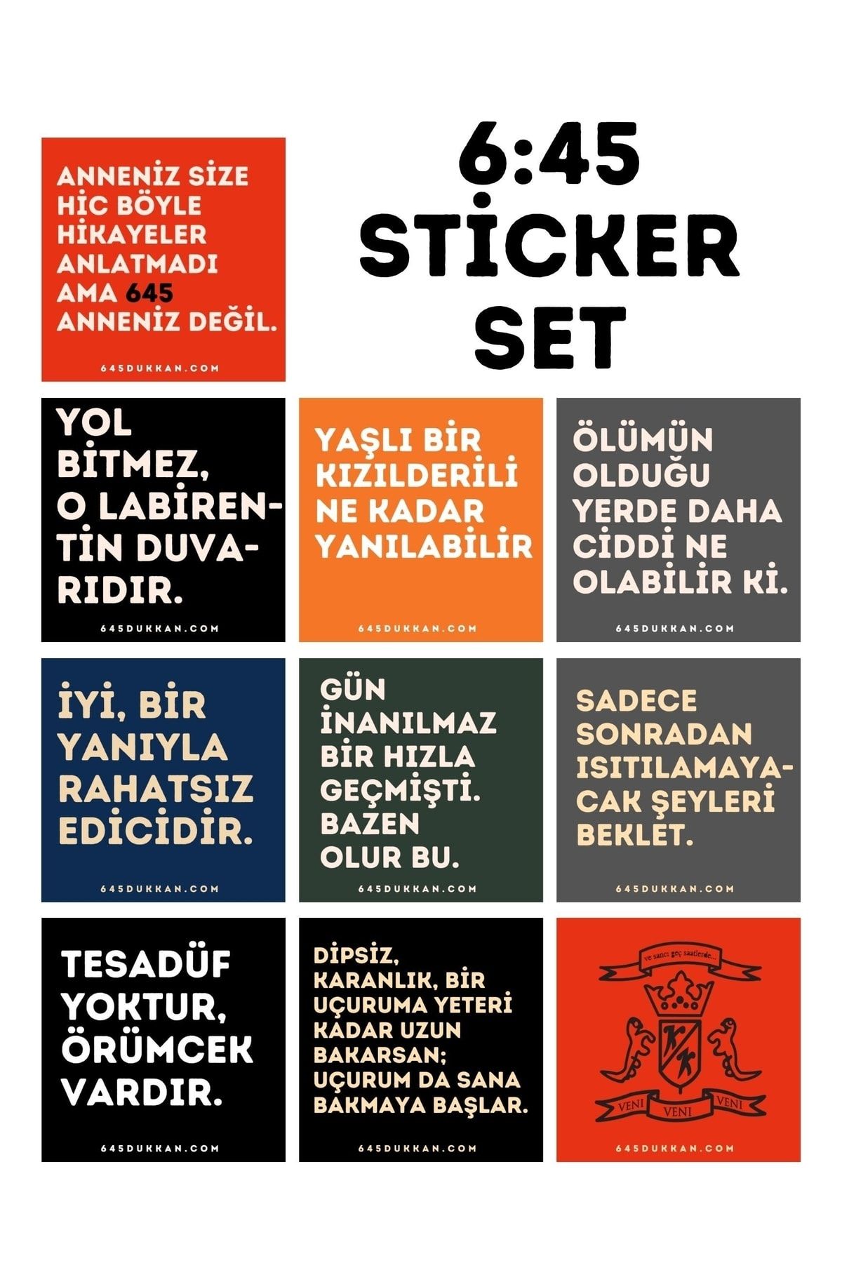 Altıkırkbeş Yayınları 6:45 Sticker Set