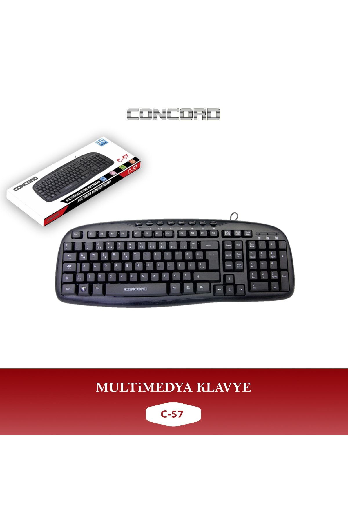 Concord C-57 Kablolu Multimedya Q Klavye