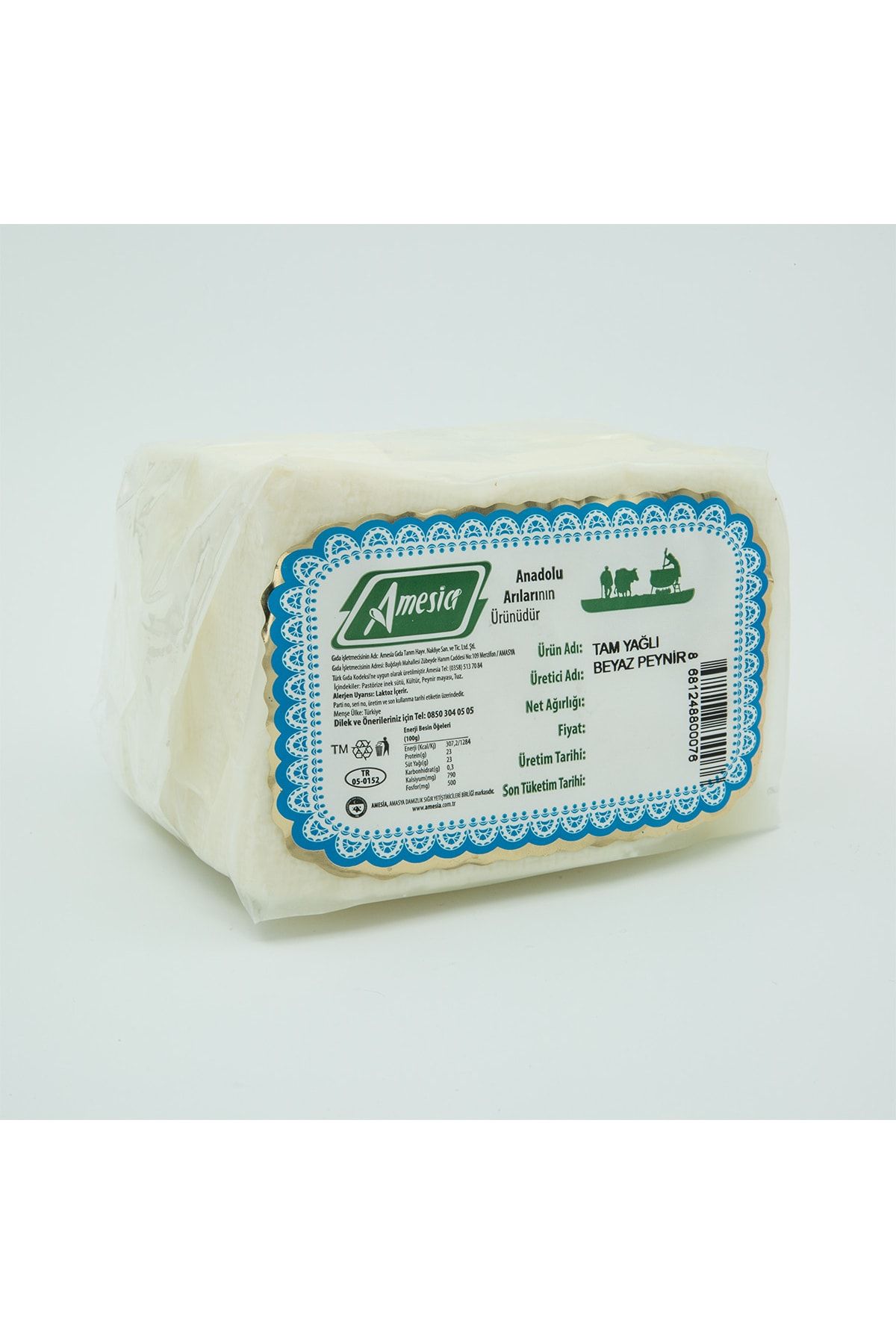 Amesia Tam Yağlı Beyaz Peynir 600 G.