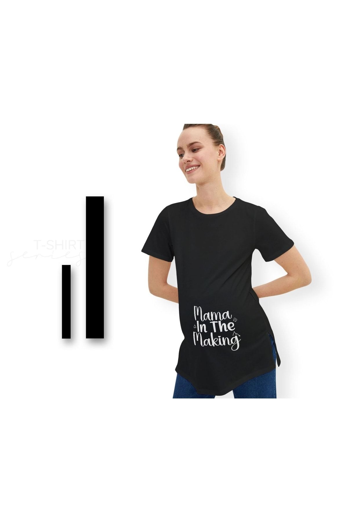 Bk Gift Espri Tasarımlı Siyah Hamile Tişörtü Hamileye Hediye Yeni Anne Hediyesi Arkadaşa Hediye-5