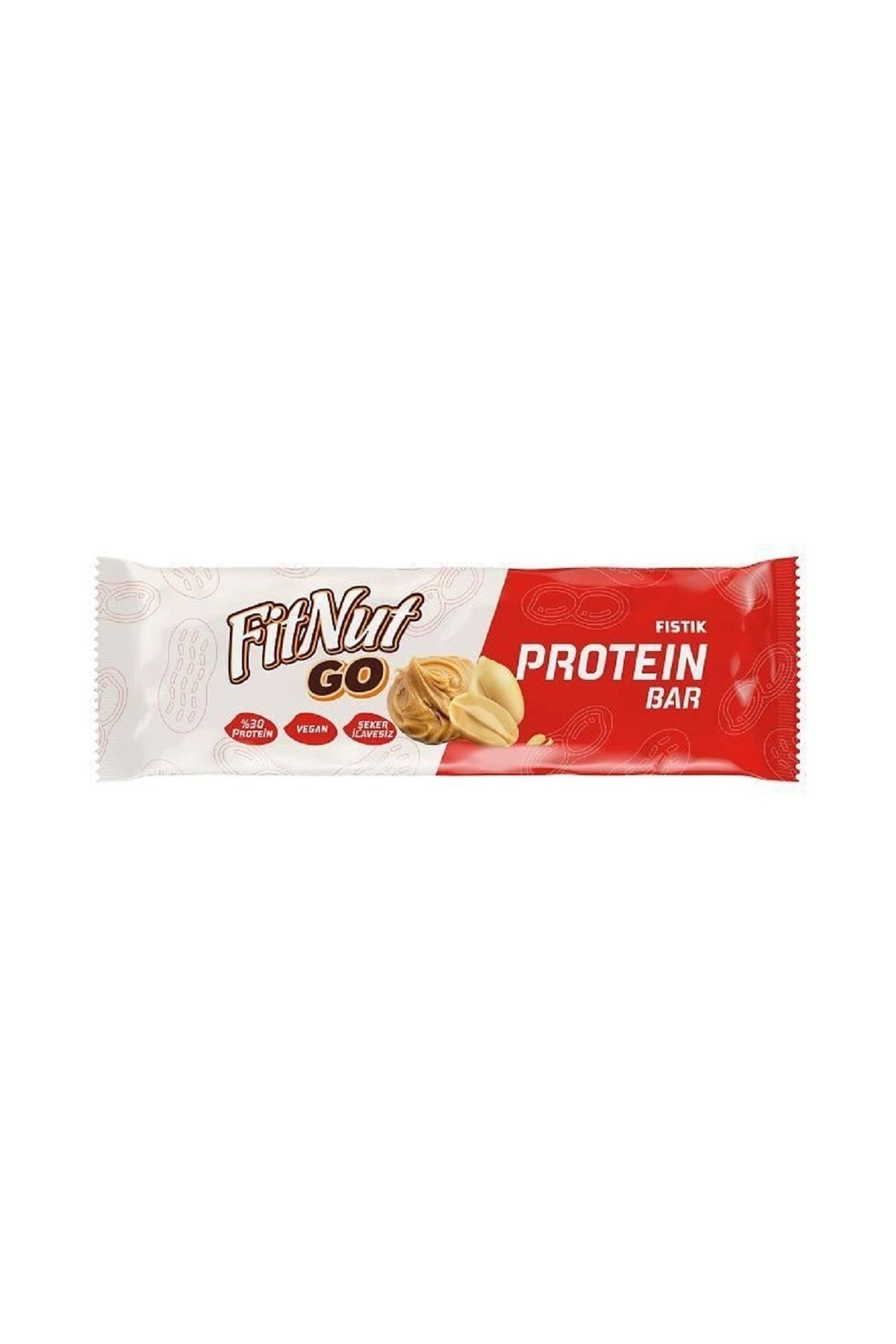 FitNut Şekersiz Yer Fıstıklı Protein Bar Sade-%30 Protein