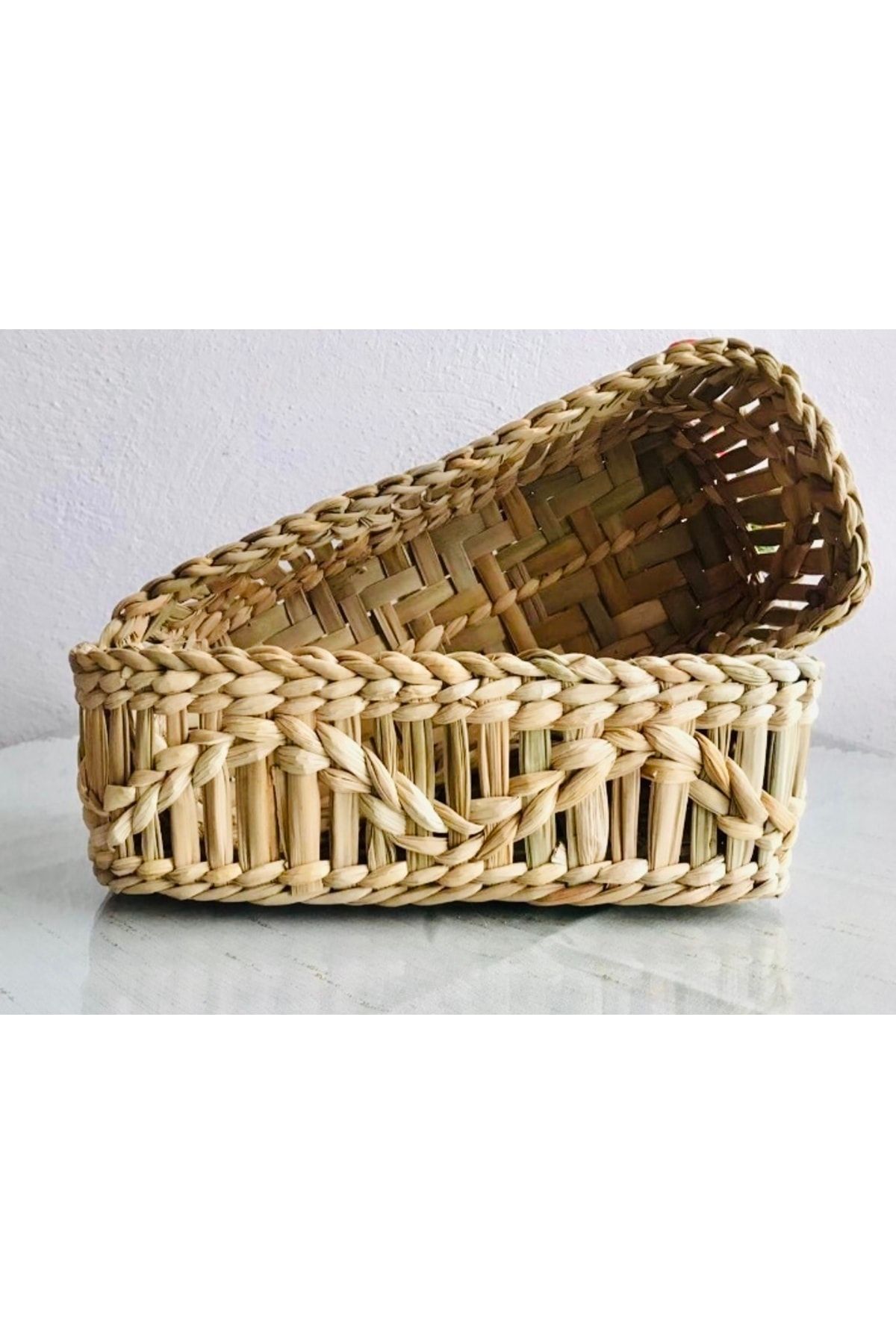 AFRALYAHOME Hasır Ekmeklik / Hasır Düzenleyici / Ev Dekorasyon Hasır Sepet 28 Cm