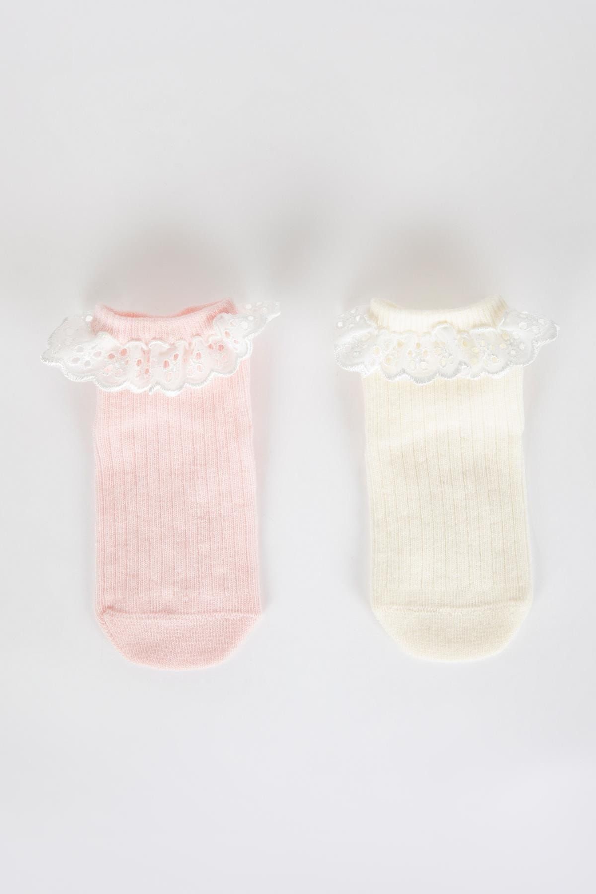 Defacto Kız Bebek Dikişsiz 2'li Pamuklu Uzun Çorap A1420a5ns