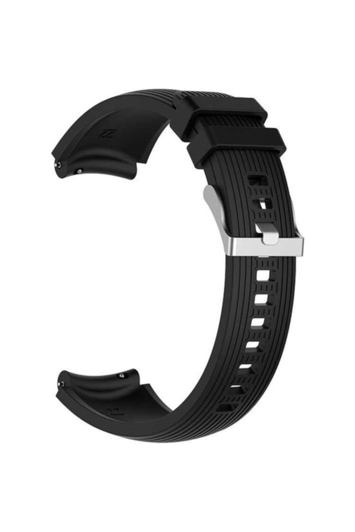 realme Watch S Pro Uyumlu Kordon Çizgili Silikon Saat Kordonu 22/k18--siyah
