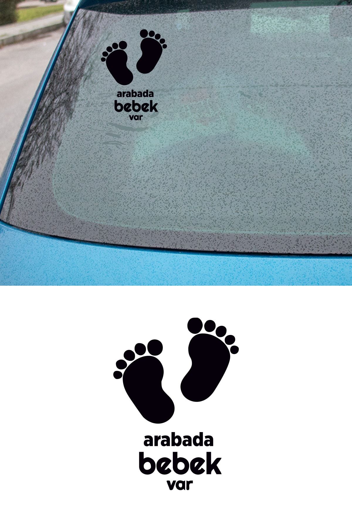 New Jargon Arabada Bebek Var Sticker Yapıştırma Çıkartma 12x9cm