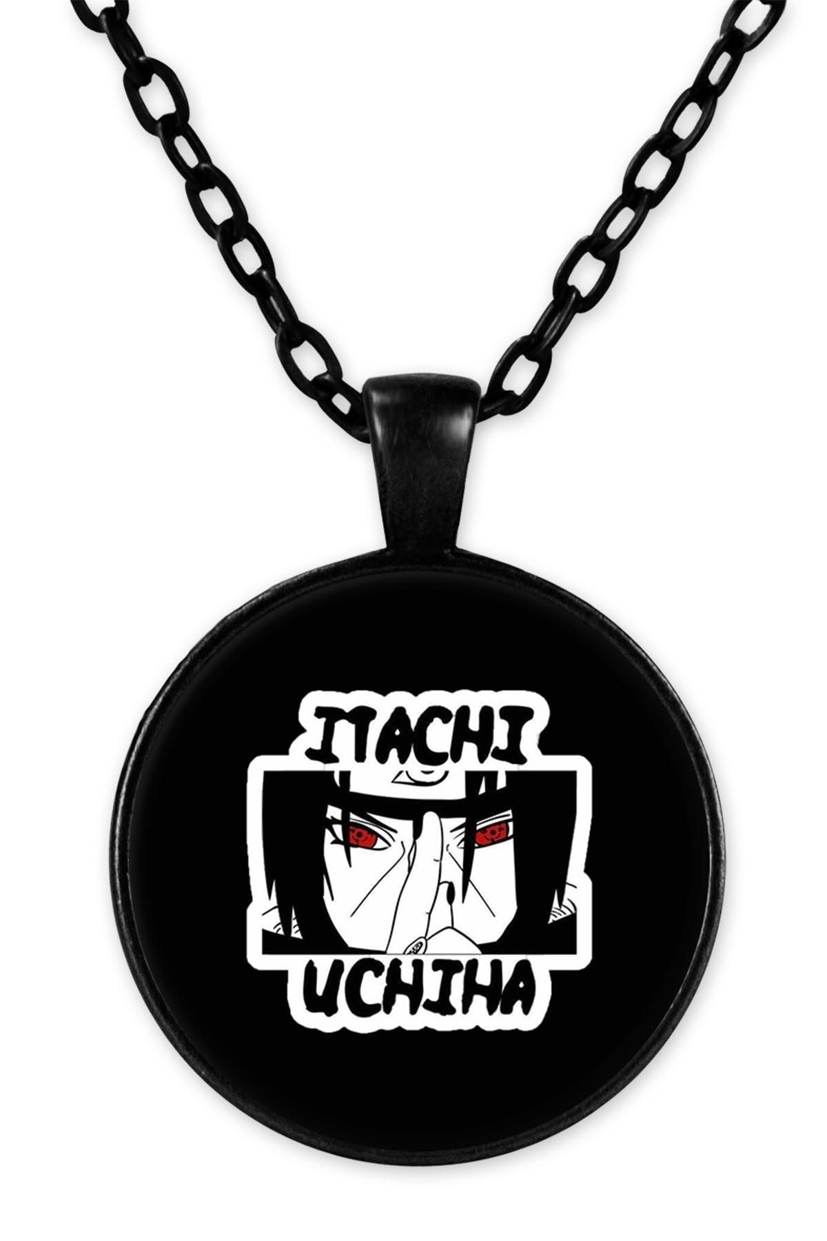 herotasarım Itachi Uchiha Siyah Zincirli Kolye Bll3768