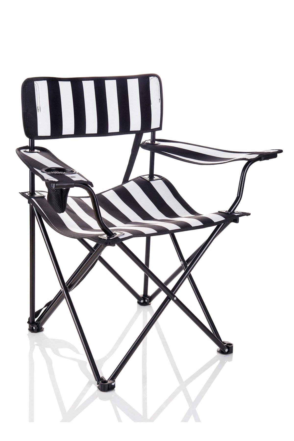 Miras Fans Pro Kamp Sandalyesi , Siyah-beyaz (2 YIL GARANTİ)
