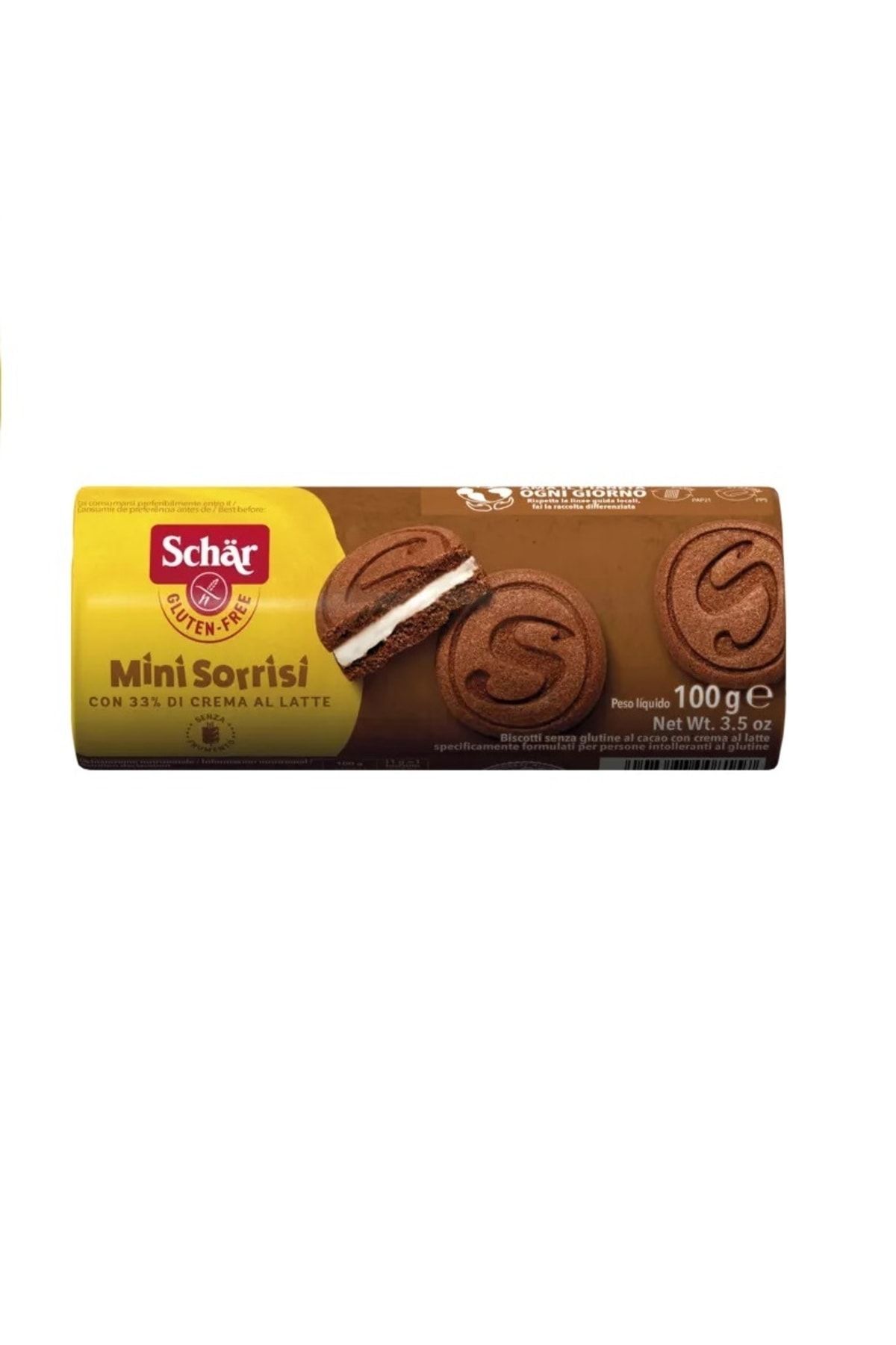 Schar Mini Sorrisini - Glutensiz Kaymaklı Çikolatalı Bisküvi