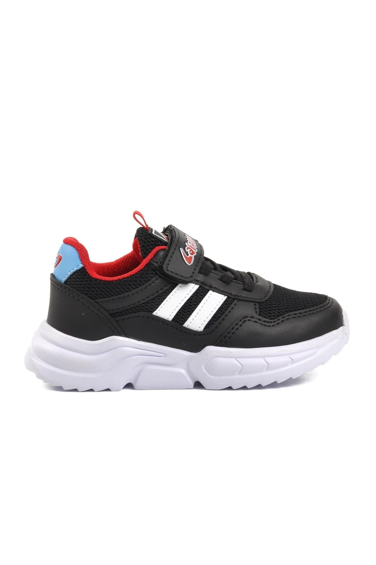 aspor Siyah-kırmızı Cırt Cırtlı Kız/erkek Çocuk Spor Ayakkabı