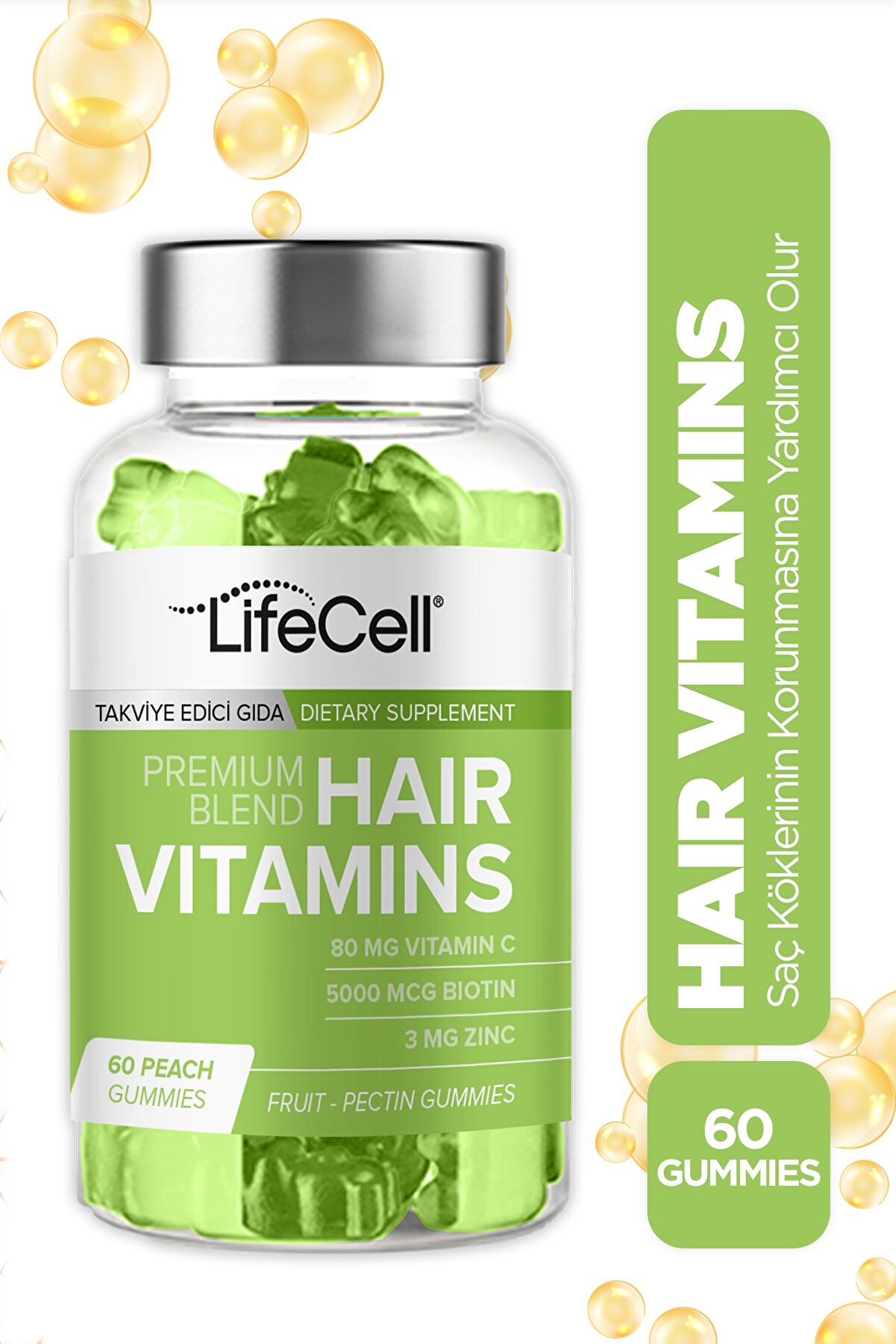 Lifecell Hair Vitamins Vitamin C Biotin Zinc Saç Vitamini Takviye