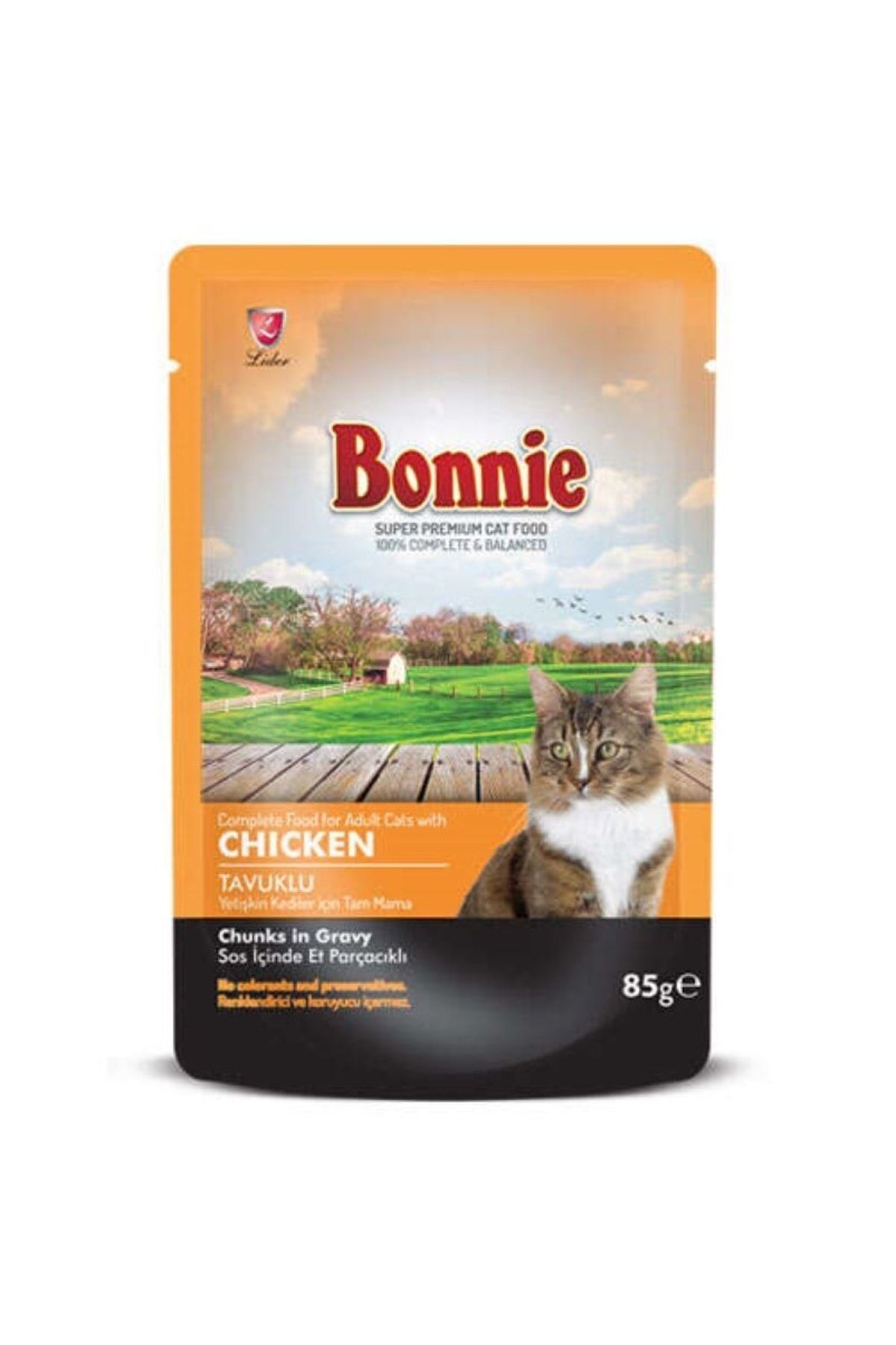 Bonnie Sos Içinde Et Parçacıklı Tavuklu Kedi Yaş Maması 85 Gr X 22 Adet