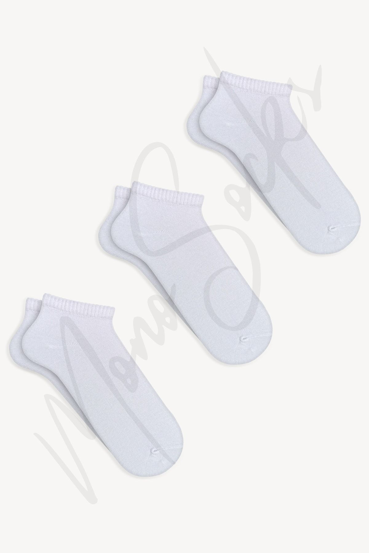 Mono Socks 3'lü Basic Düz Patik Çorap