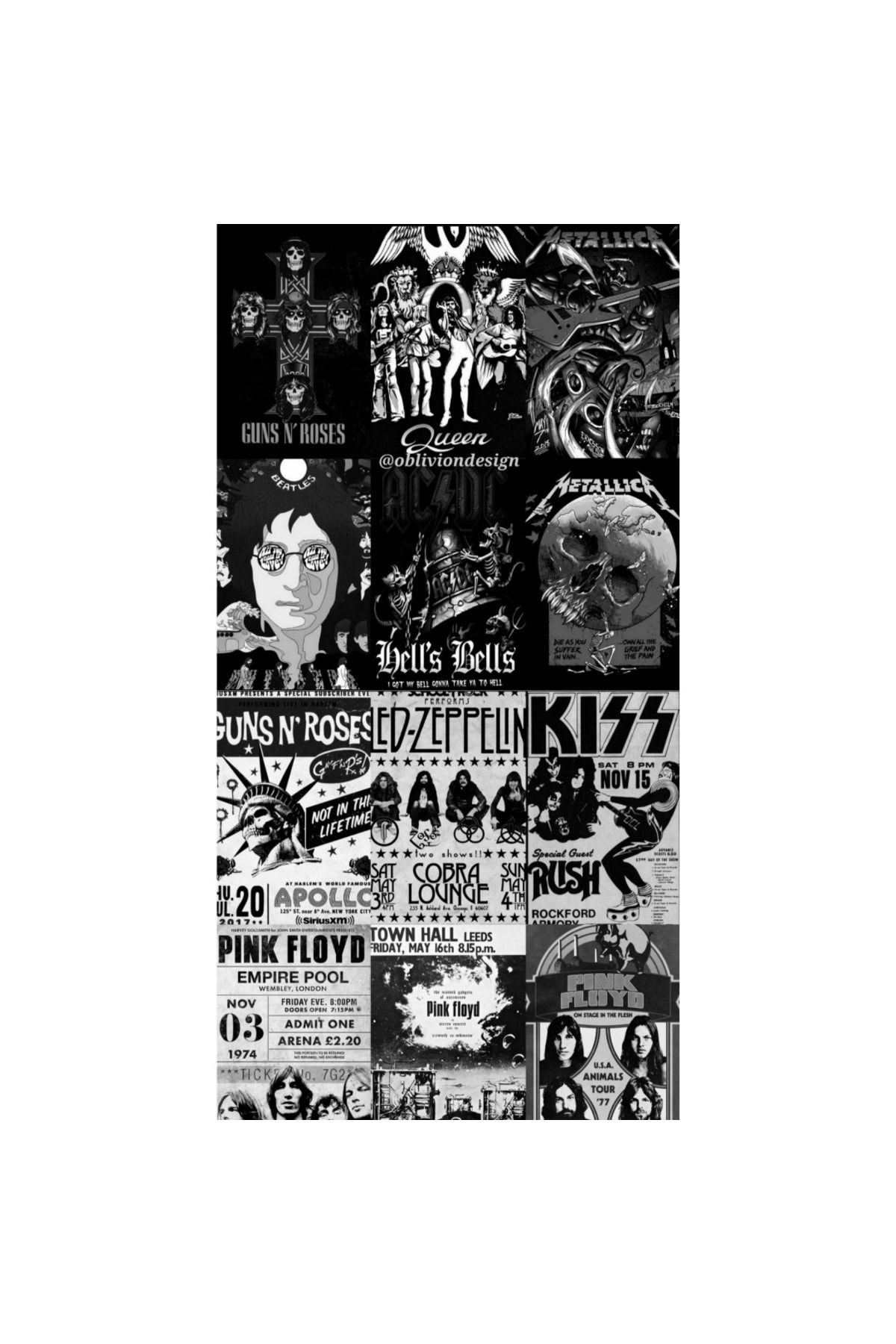 Ororabutik Rock Indıe Grunge Gothıc Poster Duvar Kağıdı Seti