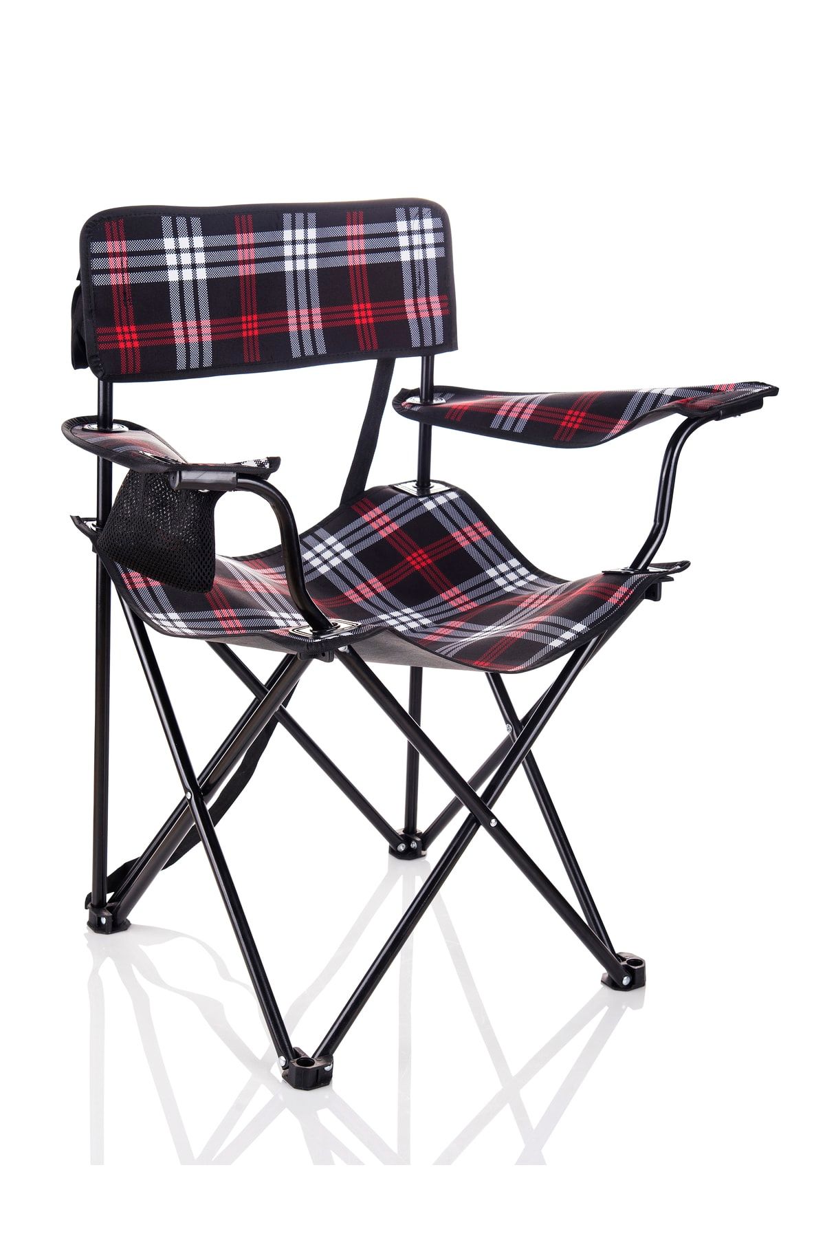 Miras Ekose Pro Kamp Sandalyesi , Siyah-kırmızı (2 YIL GARANTİ)
