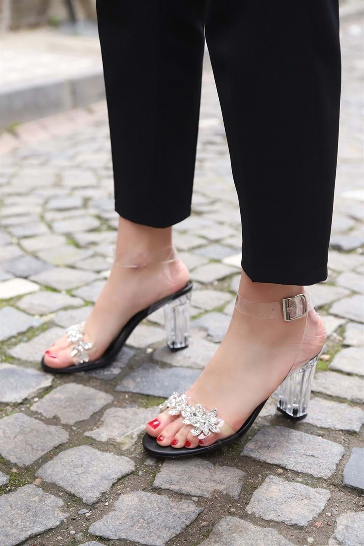 TRENDBU AYAKKABI Şeffaf-kadın Klasik Topuklu Ayakkabı
