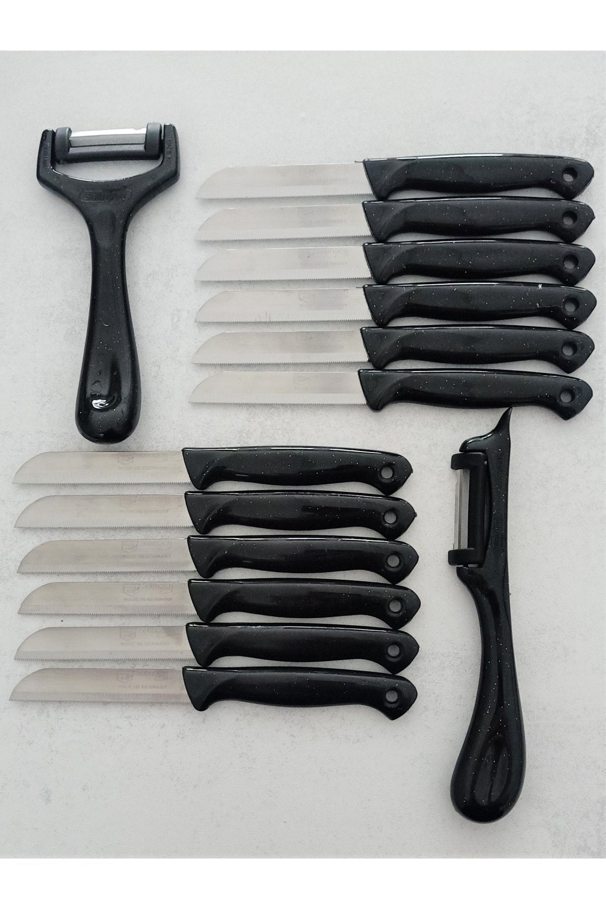 Solingen 12'li Meyve-sebze-doğrama Bıçağı Ve 2'li Soyacak 14'lü Set Siyah
