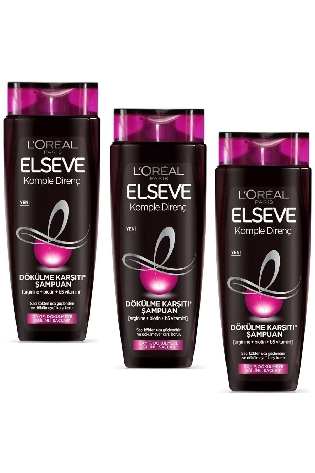 Elseve Loreal Paris Komple Direnç Dökülme Karşıtı Şampuan 400 Ml 3 Adet