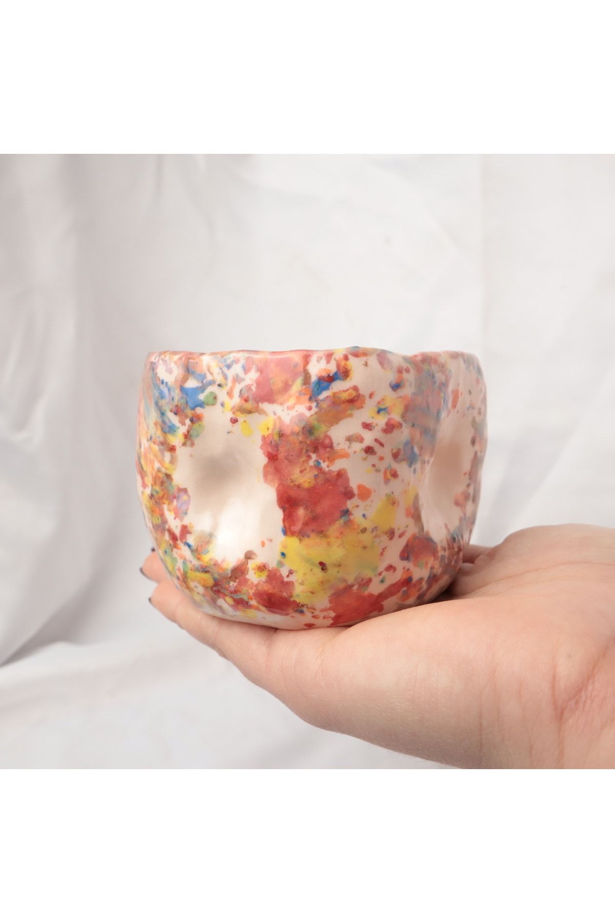 Lily & Loly Ceramics Splash Serisi Karışık Renkli Sıçratma El Yapımı Seramik Mug 200ml