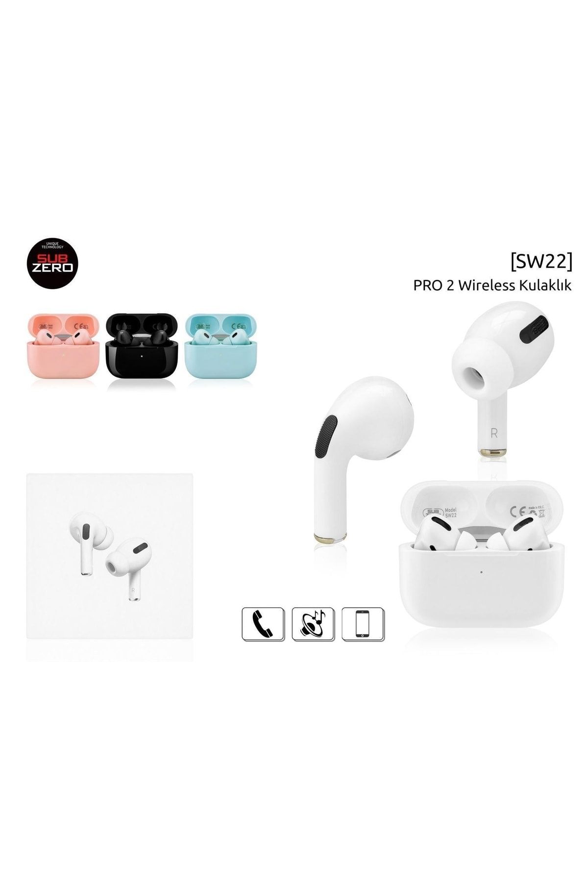 Subzero Pro2 Sw22 Wıreless (beyaz/pembe/turkuaz/siyah Renk Seçeneklerinde) Bluetooth Kulaklık