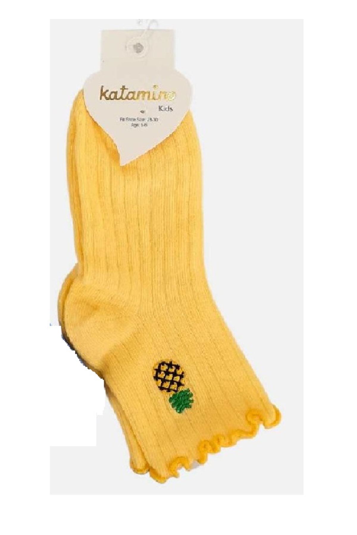 Katamino Fruta Nakışlı Çocuk Soket Çorap