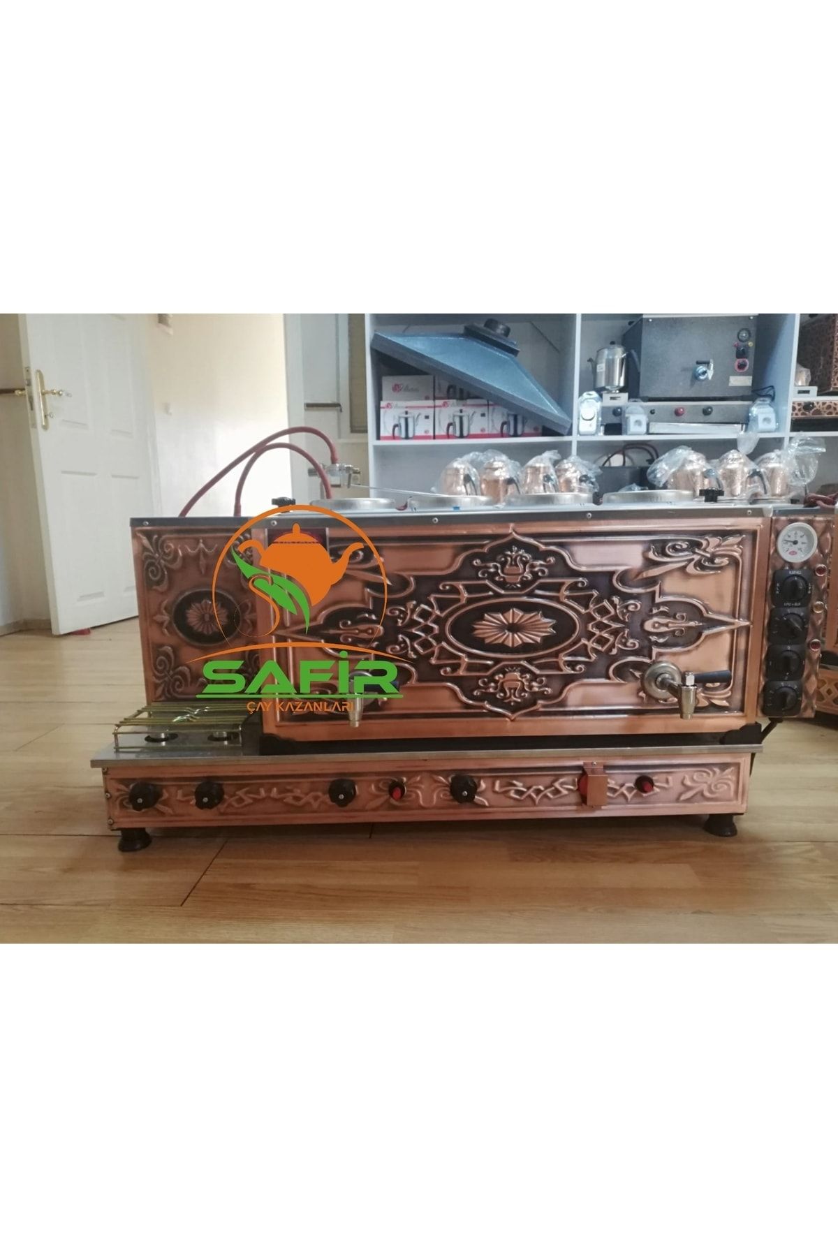 Safir Tiryaki 4 Demlikli Bakır Çay Ocağı Kazanı - Açıklamayı Mutlaka Okuyun